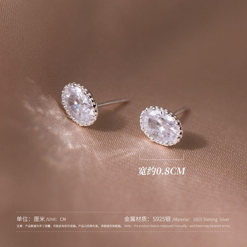 S925 Sterling Silver Rhinestone Stud Earring Product Image