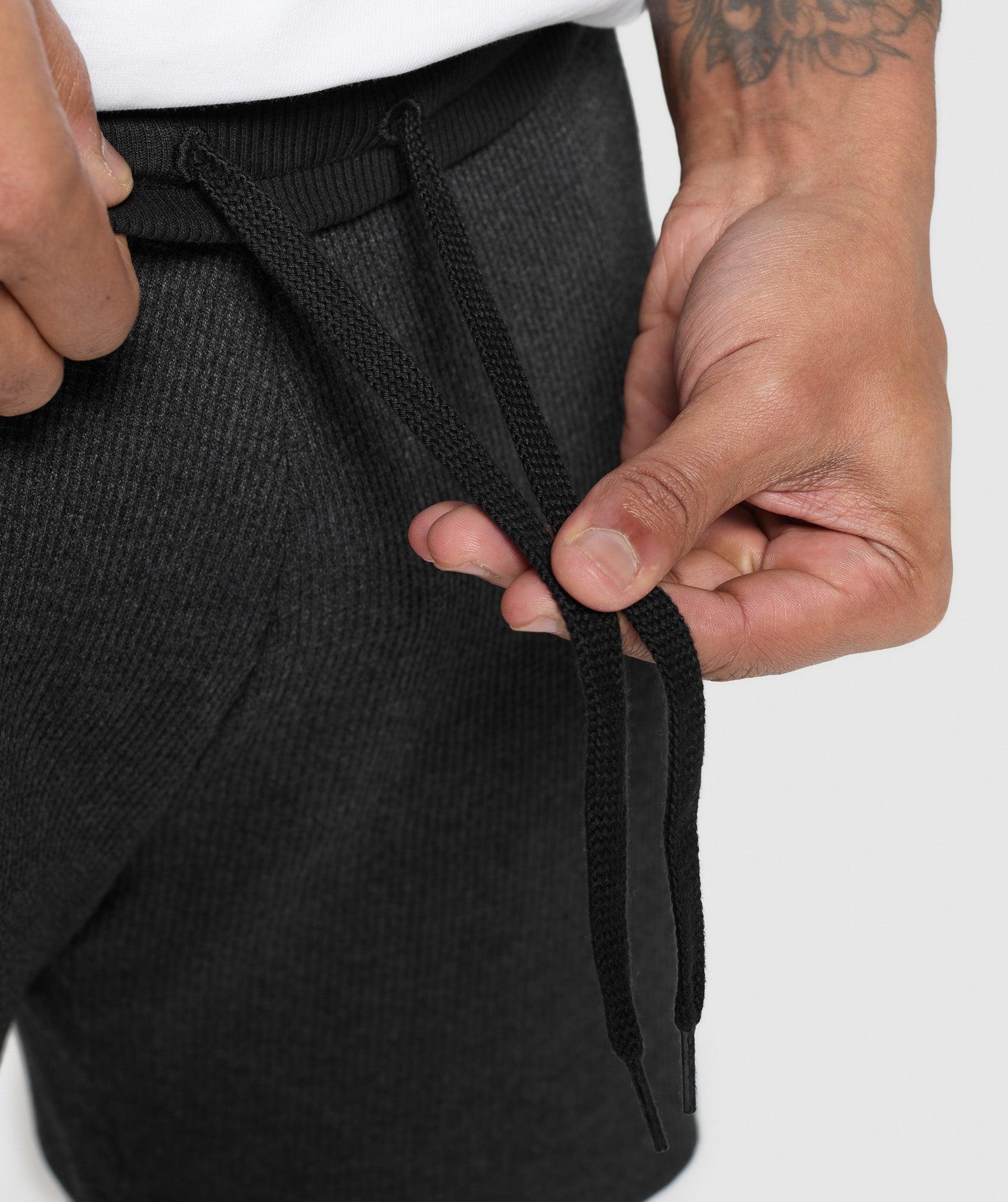 Gymshark Waffle Shorts - Black Male Product Image