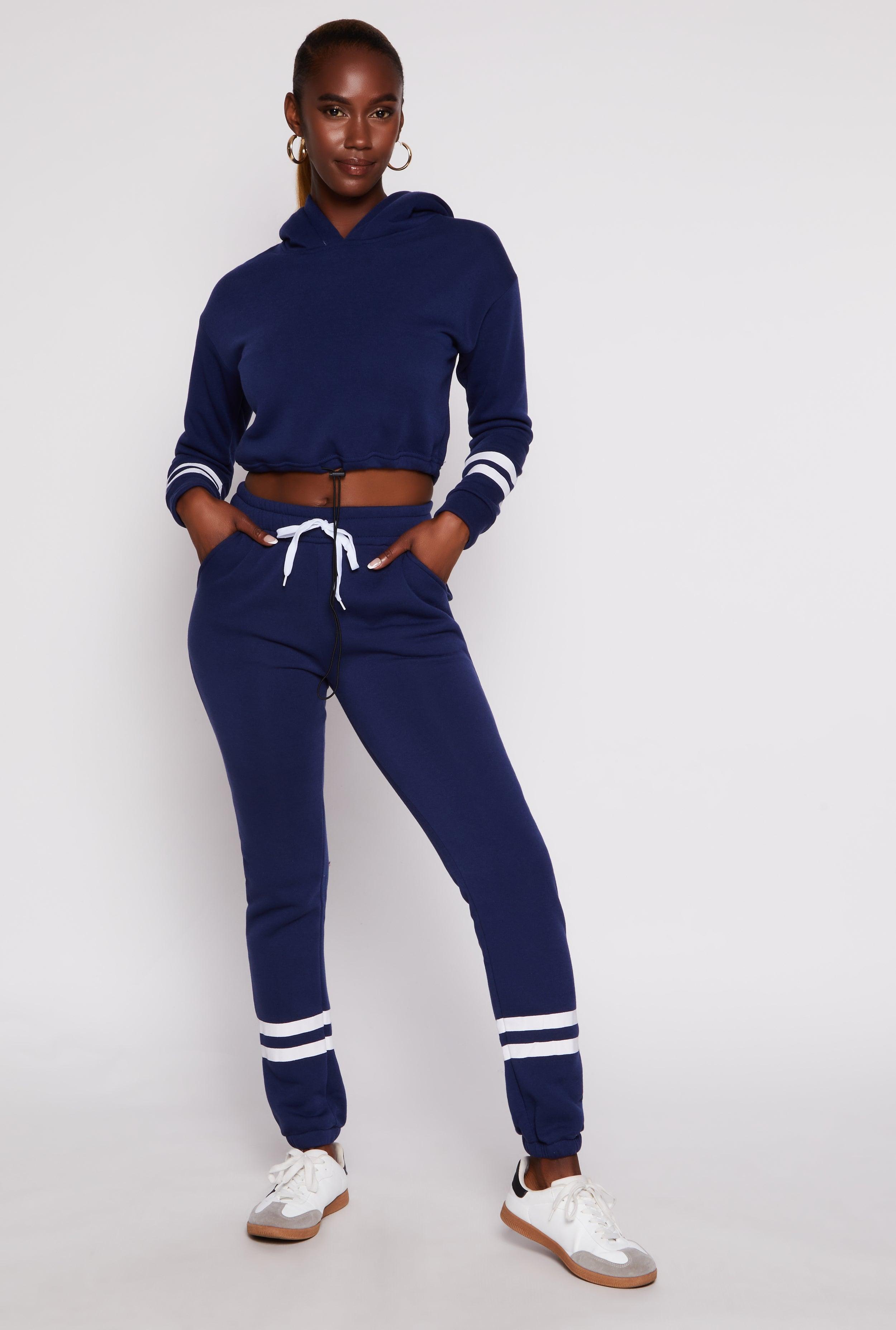 Womens Fleece Lined Varsity Stripe Sweatpants Product Image