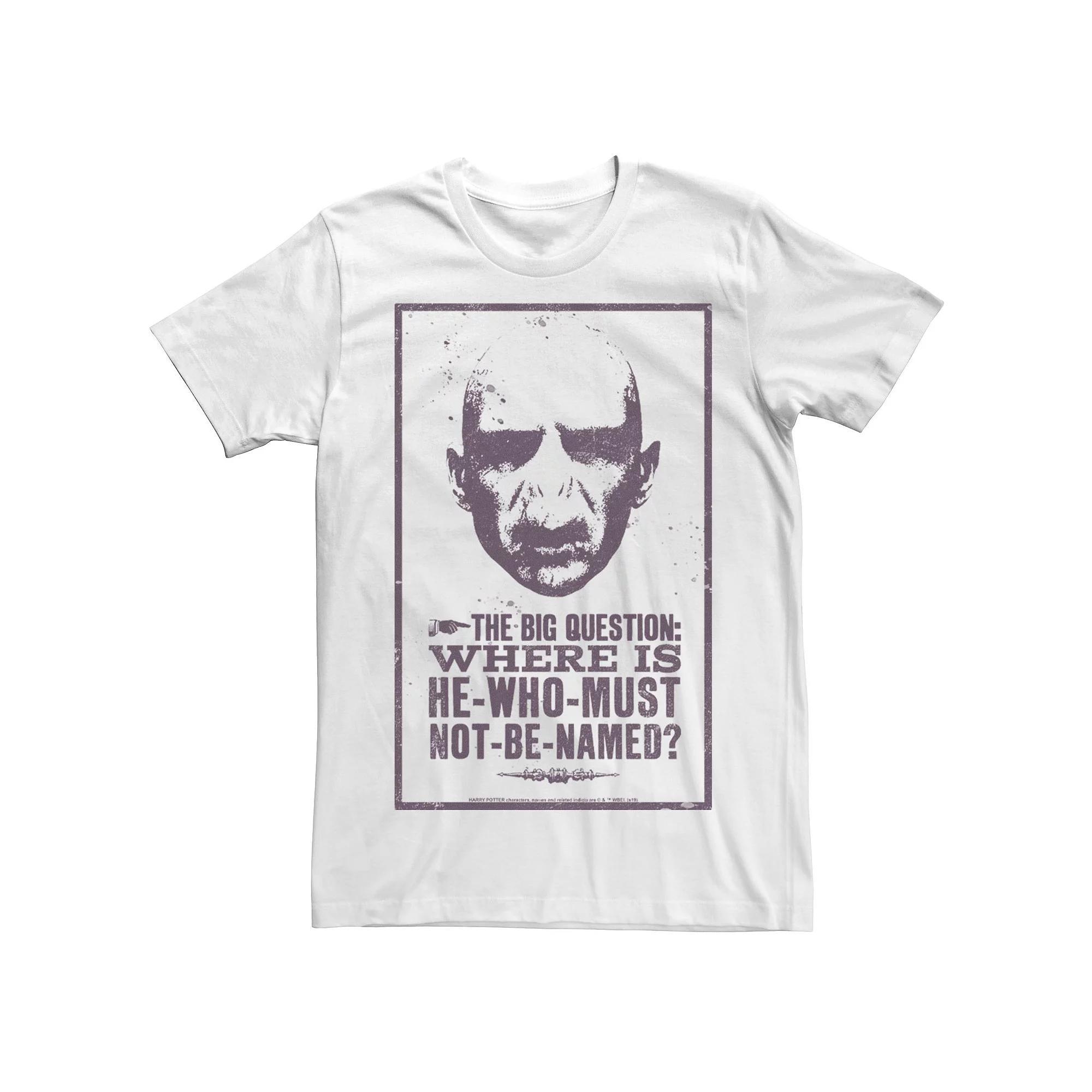 Men's Harry Potter Deathly Hallows Voldemort Where Is He Poster Graphic Tee,  Product Image