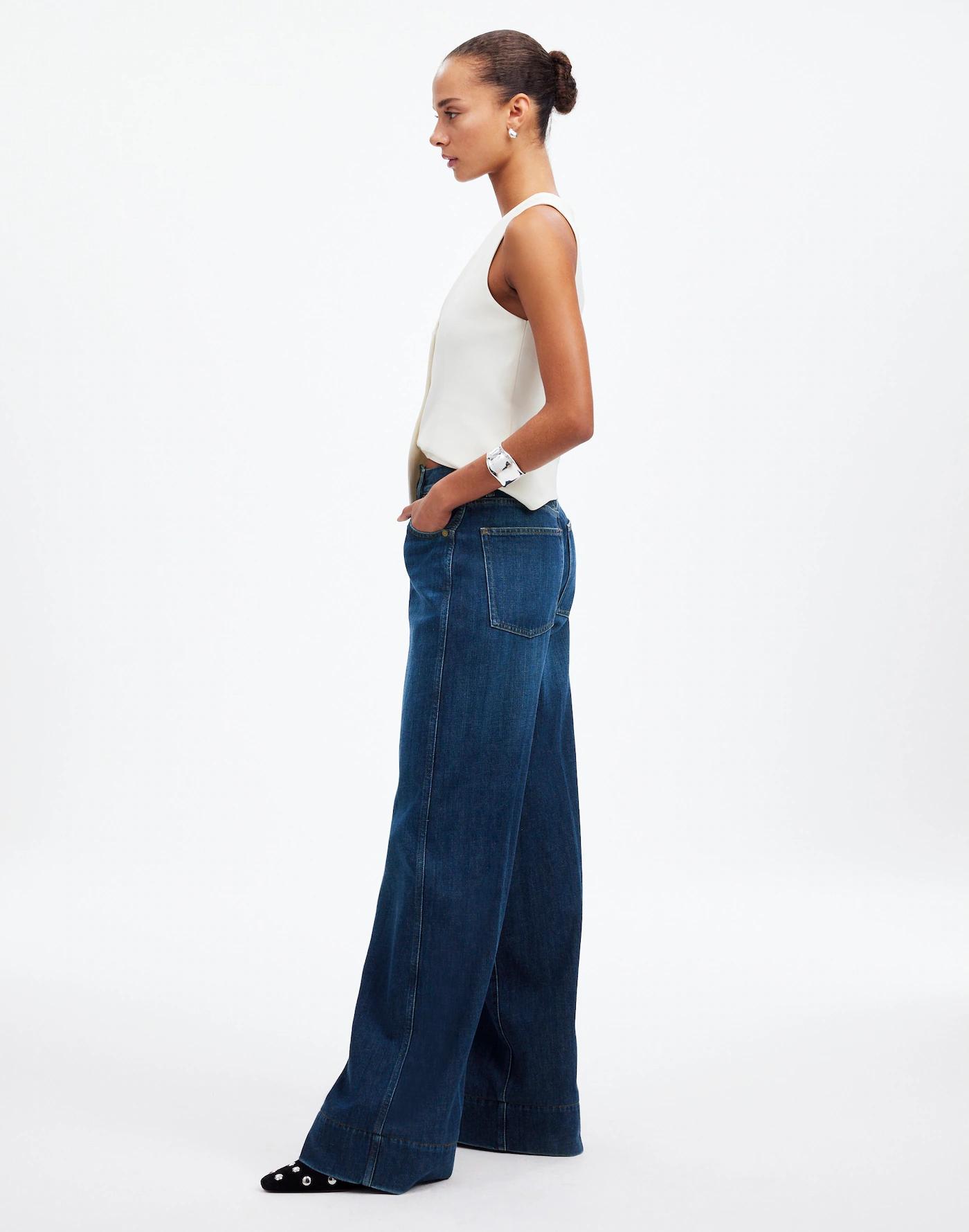 Petite Superwide-Leg Jeans: Softdrape Denim Edition Product Image