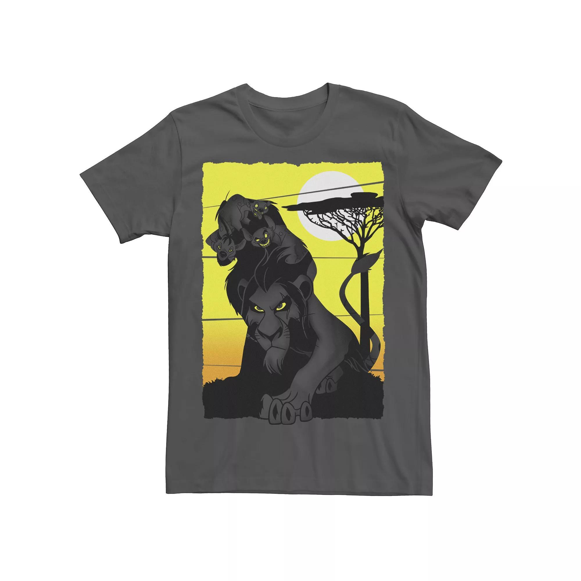 Disney's The Lion King Scar And Hyenas Men's Group Poster Tee, Size: Medium, Grey Product Image