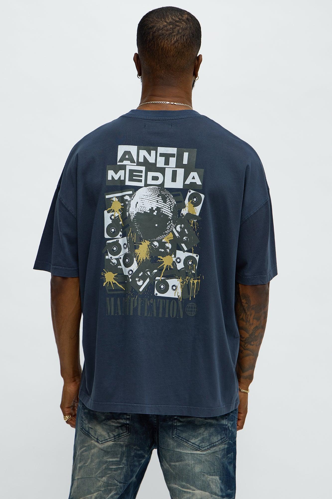 Anti Media Oversized Short Sleeve Tee - Navy Product Image