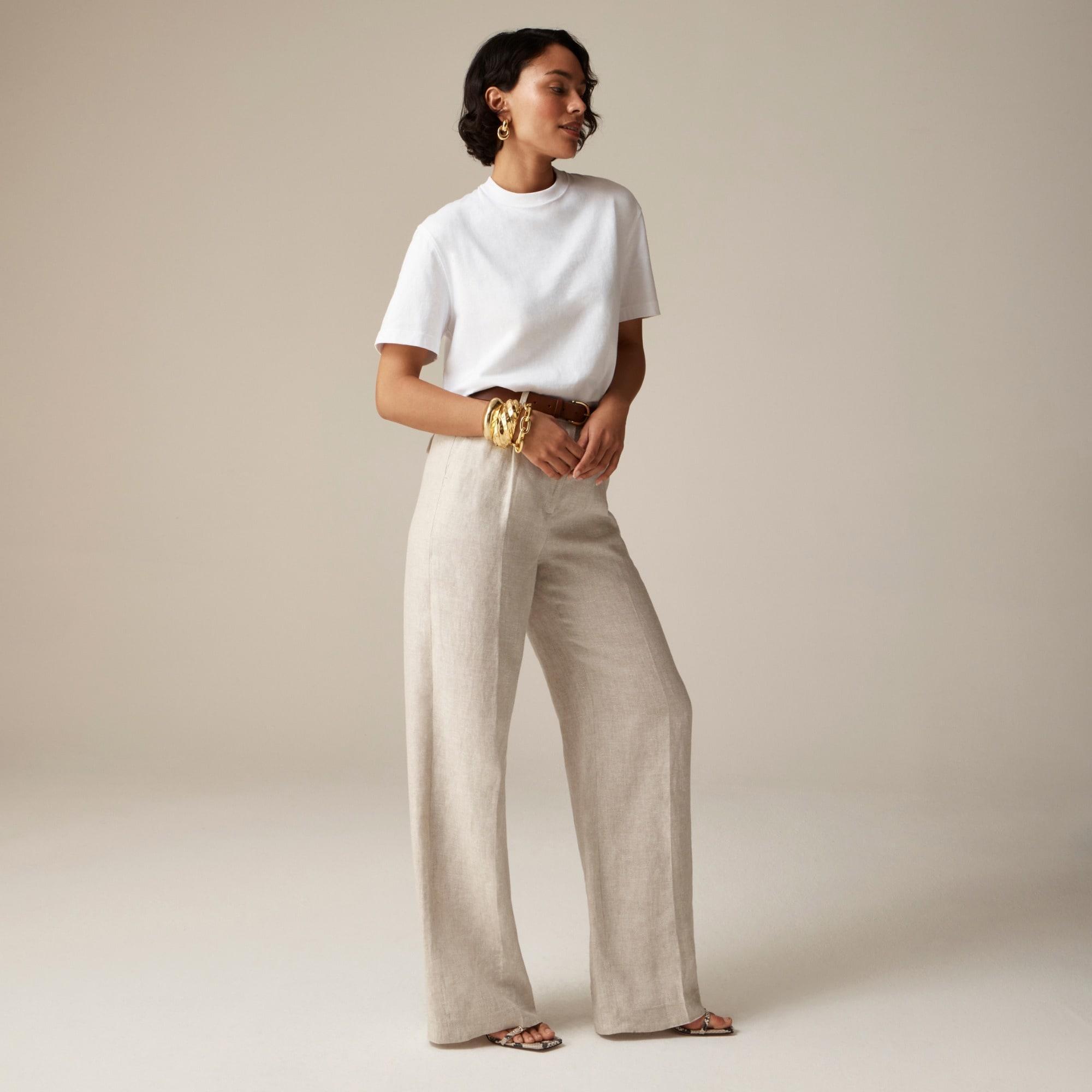Wide-leg Essential pant in linen Product Image