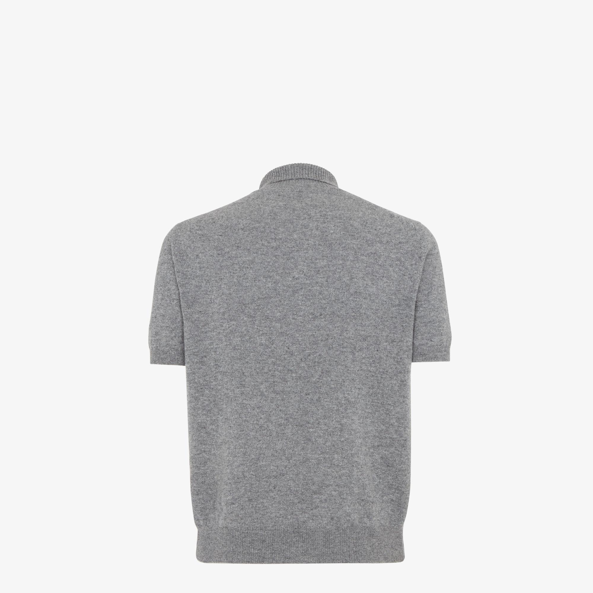 Polo shirtGray wool polo shirt Product Image