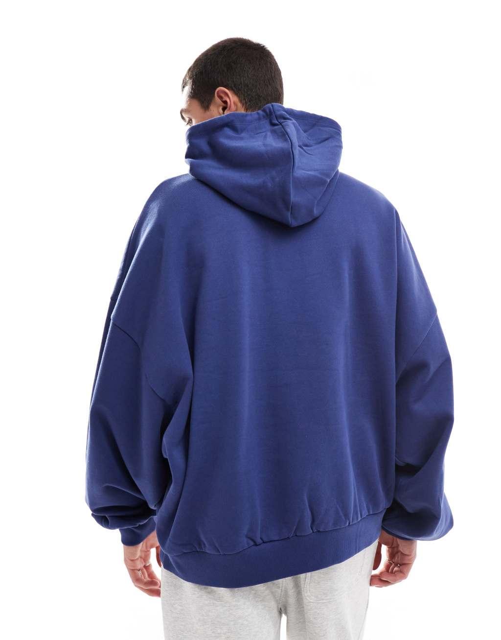 ASOS DESIGN essential extreme oversized hoodie in blue Product Image