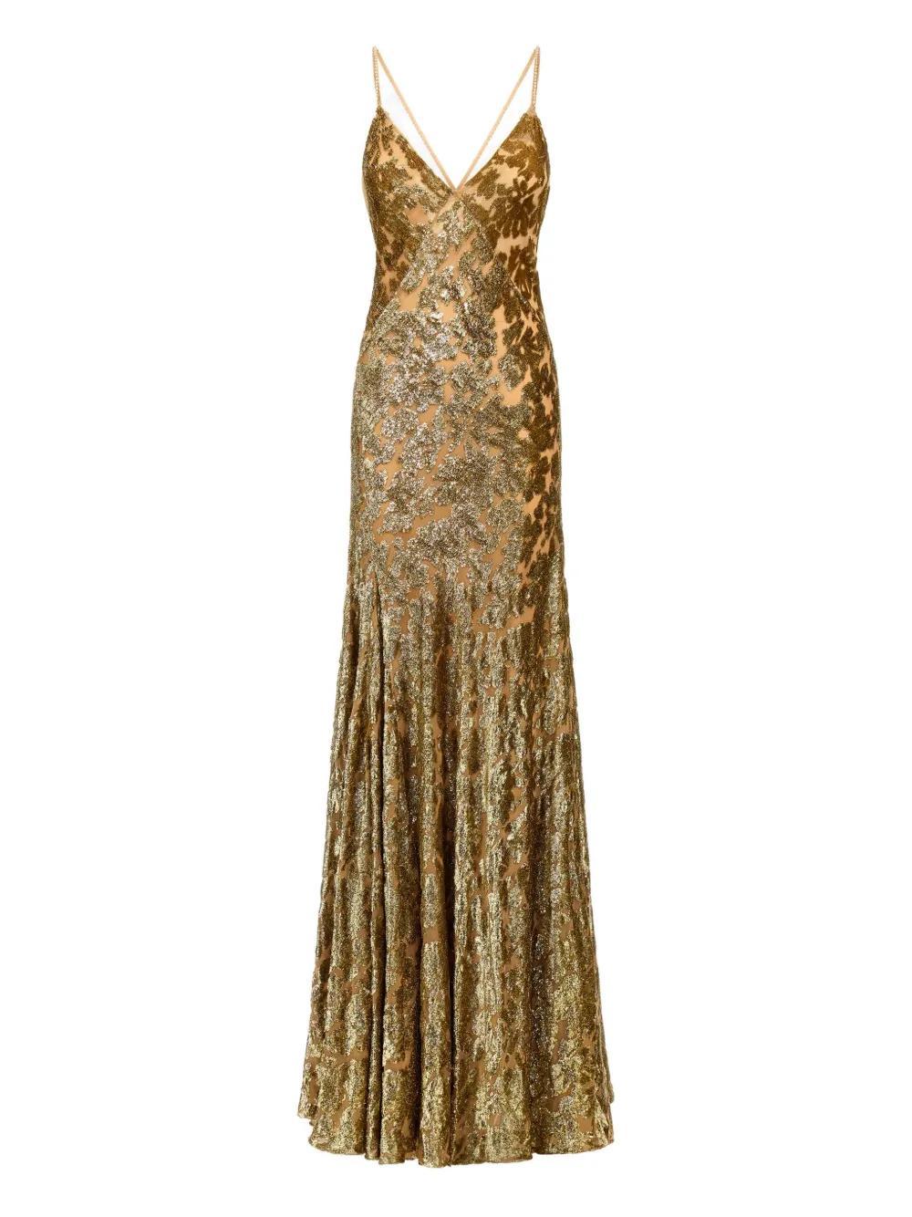metallic-effect maxi dress Product Image