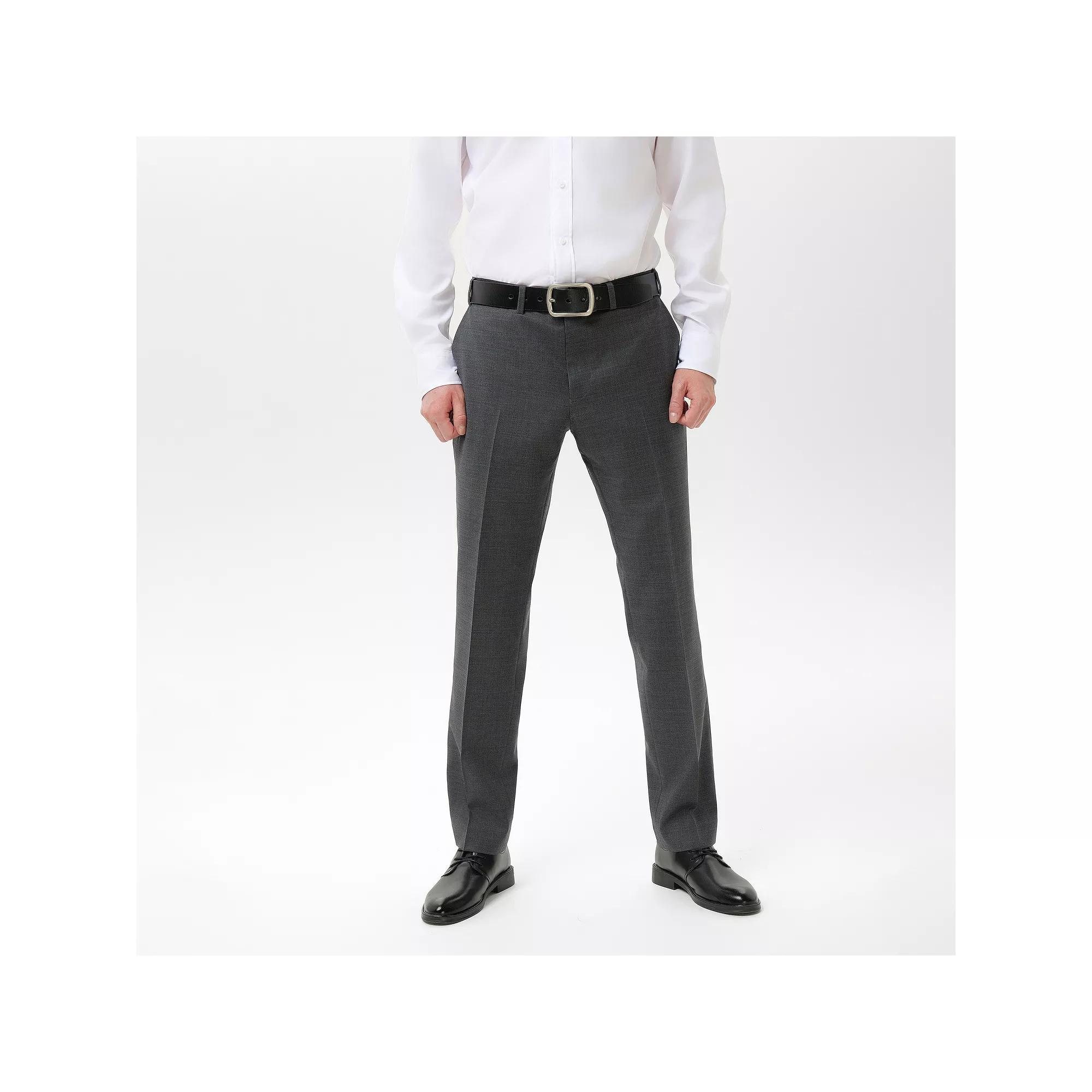 Men's INDOCHINO Gray Slim-Fit Wool Blend Suit Pants,  Product Image