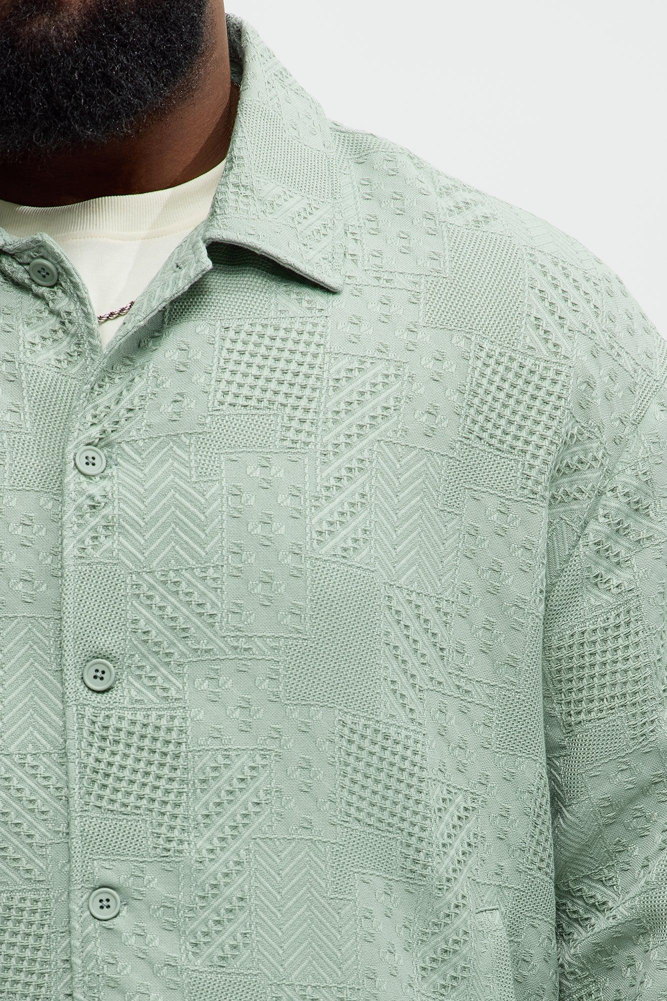 Meknes Jacquard Pattern Jacket - Sage Product Image