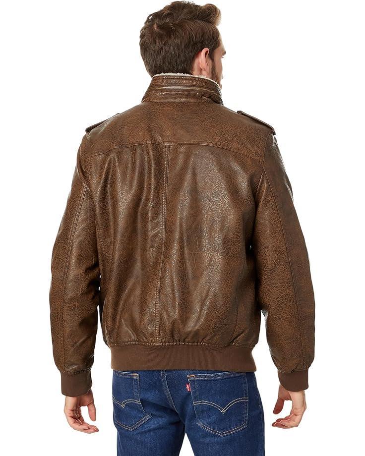Faux-Leather Trucker with Jersey Hood and Fleece Lining Product Image