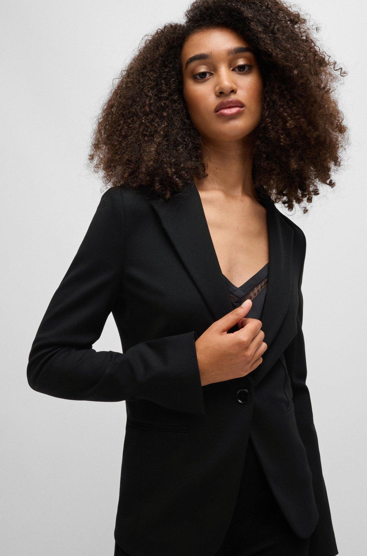 Single-button jacket in stretch fabric Product Image