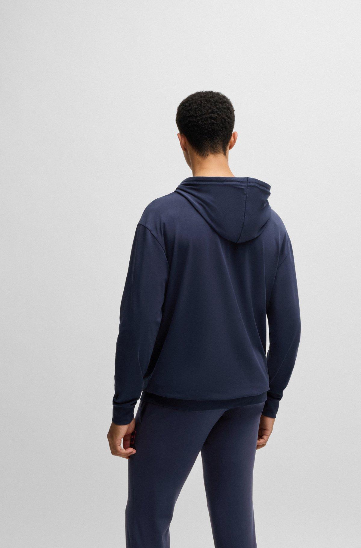 Stretch-cotton hoodie with logo print Product Image