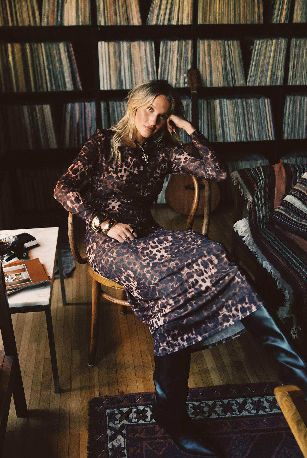 Casanova Leopard Mesh Maxi Dress Product Image