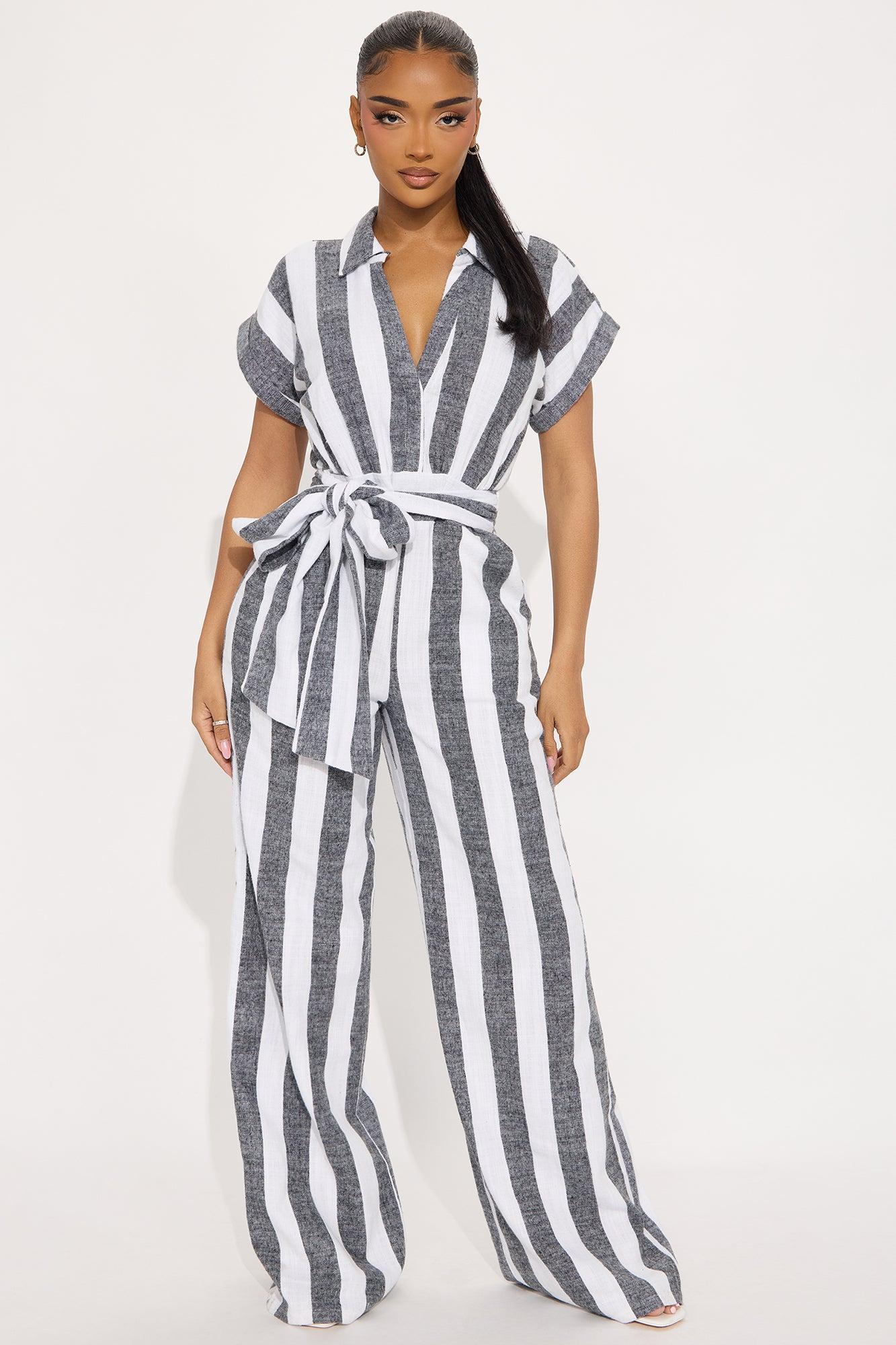 East Cost Linen Jumpsuit - Grey/combo Product Image