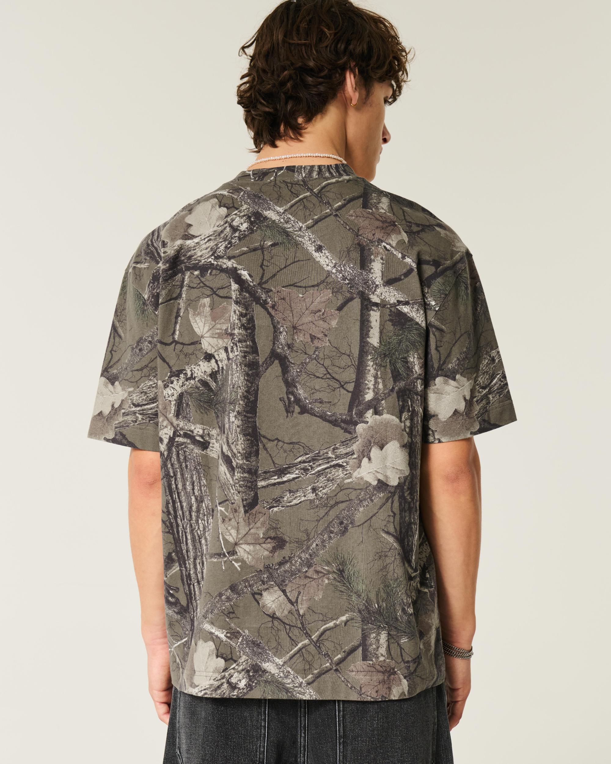 Boxy Heavyweight Camo Crew T-Shirt Product Image