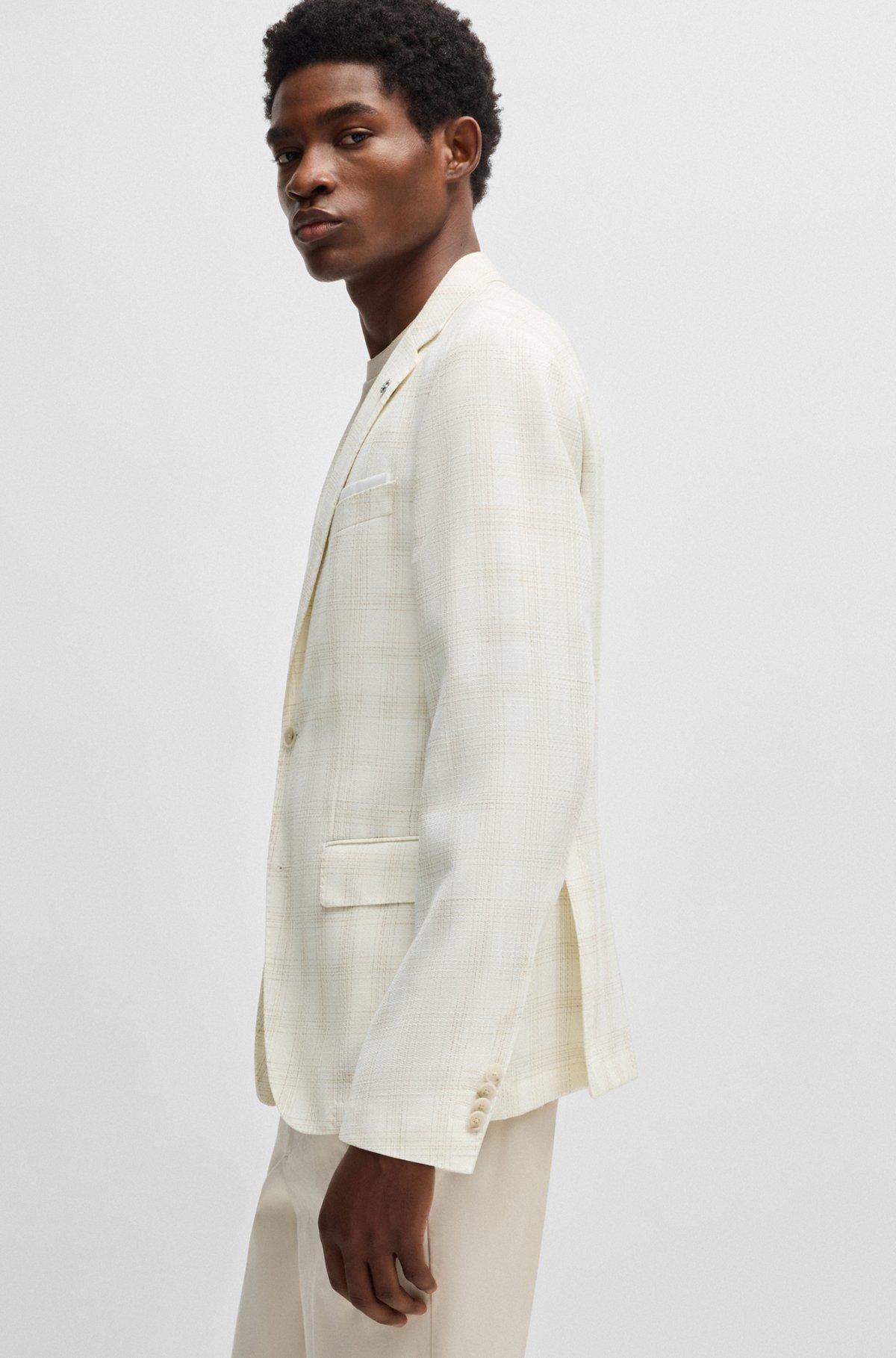 Slim-fit suit jacket in a checked wool blend Product Image