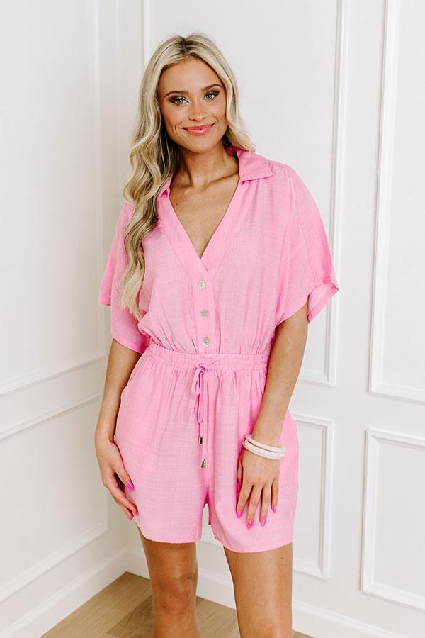 Colorful Coastline Romper in Pink Product Image