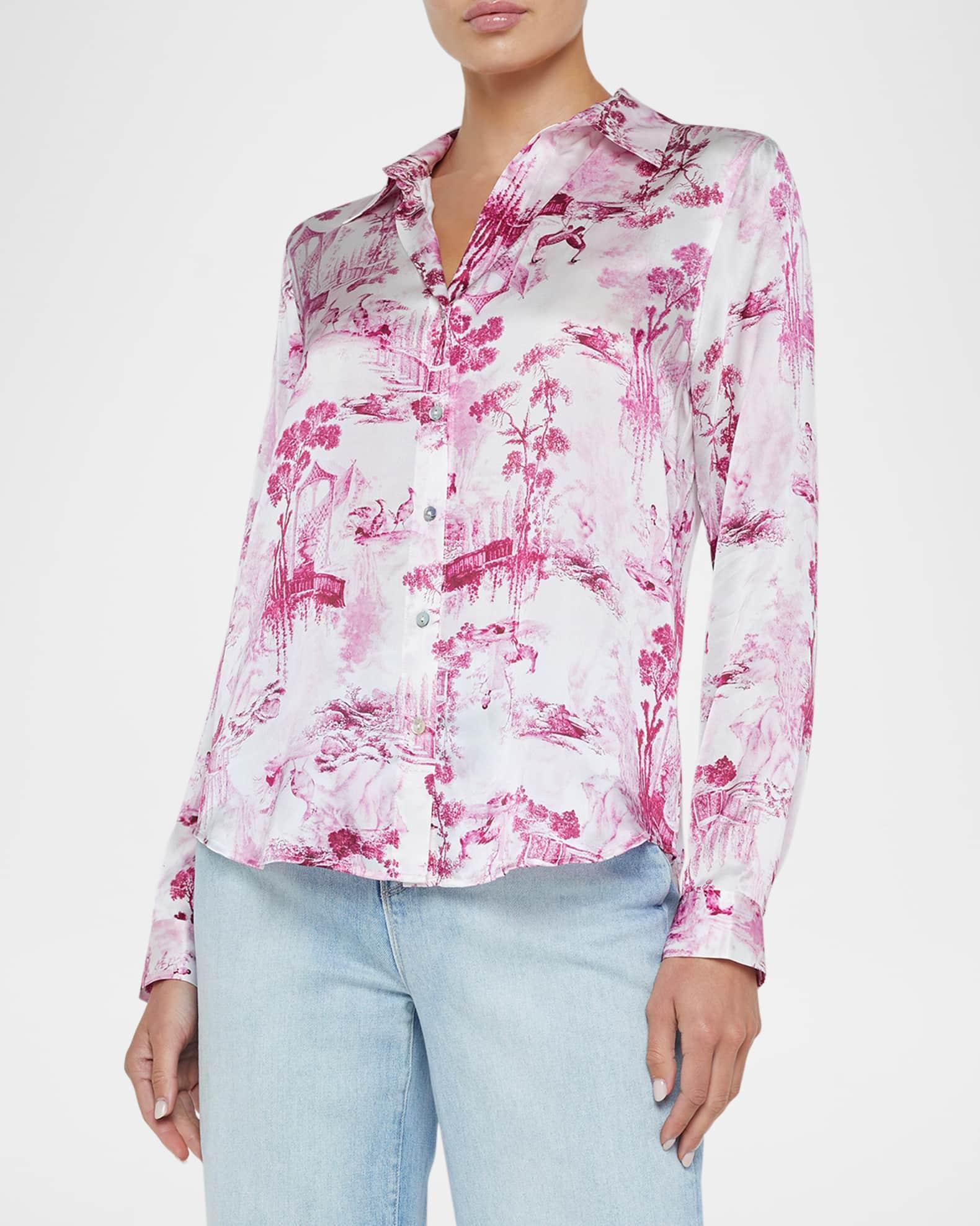 Tyler Toile Button-Front Silk Blouse Product Image