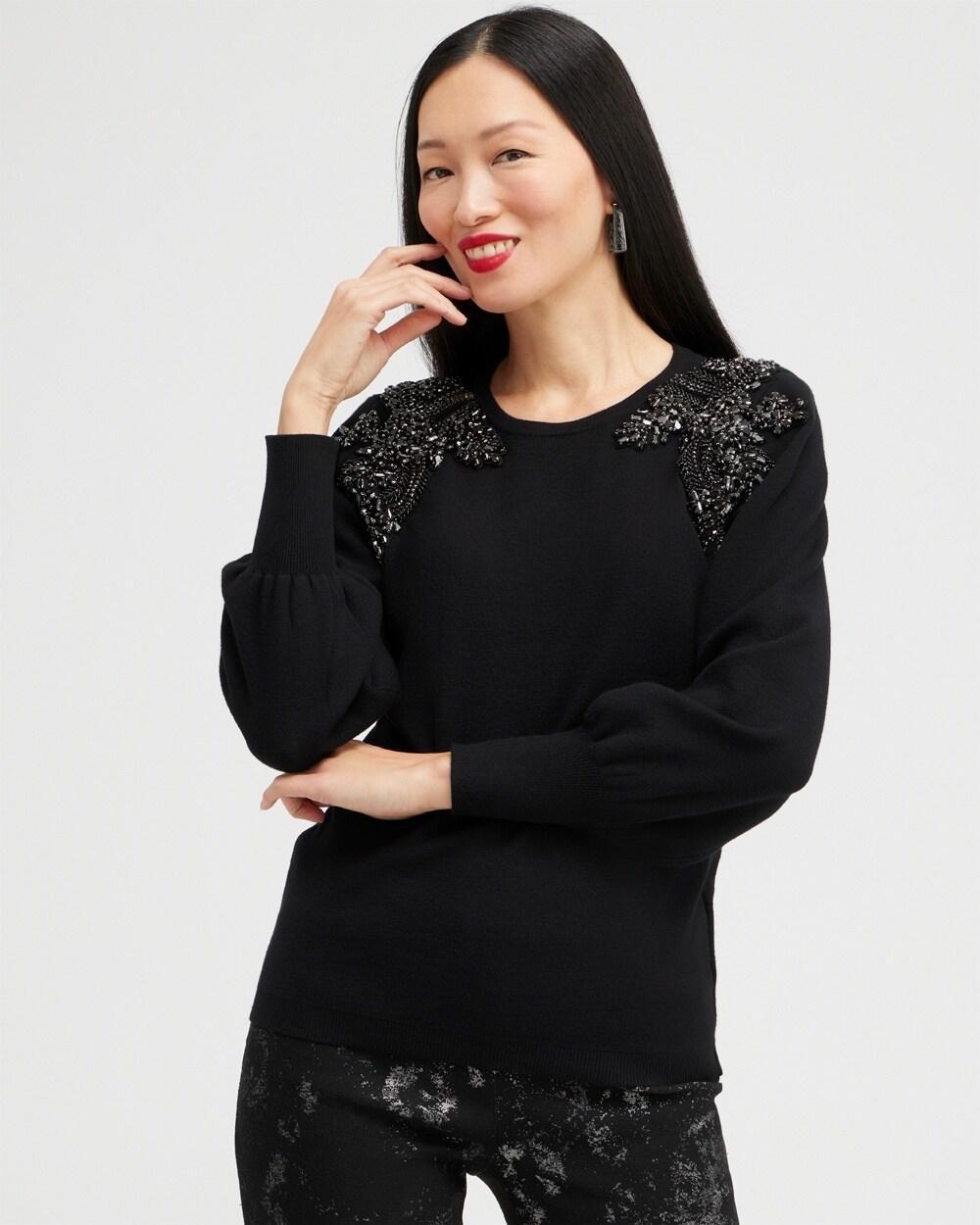 Gem Embellished Pullover Sweater Product Image