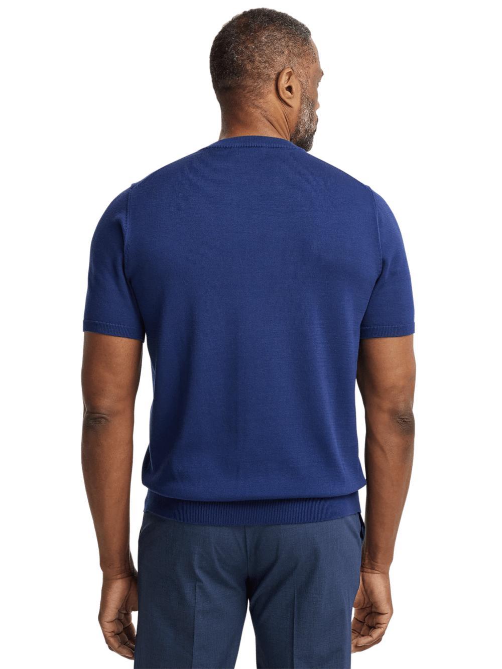 Supima Cotton Crew Neck Sweater - Navy Product Image