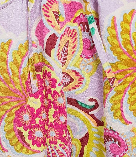 C&V Chelsea & Violet Drawstring Paisley Printed Pull On Coordinating Shorts Product Image