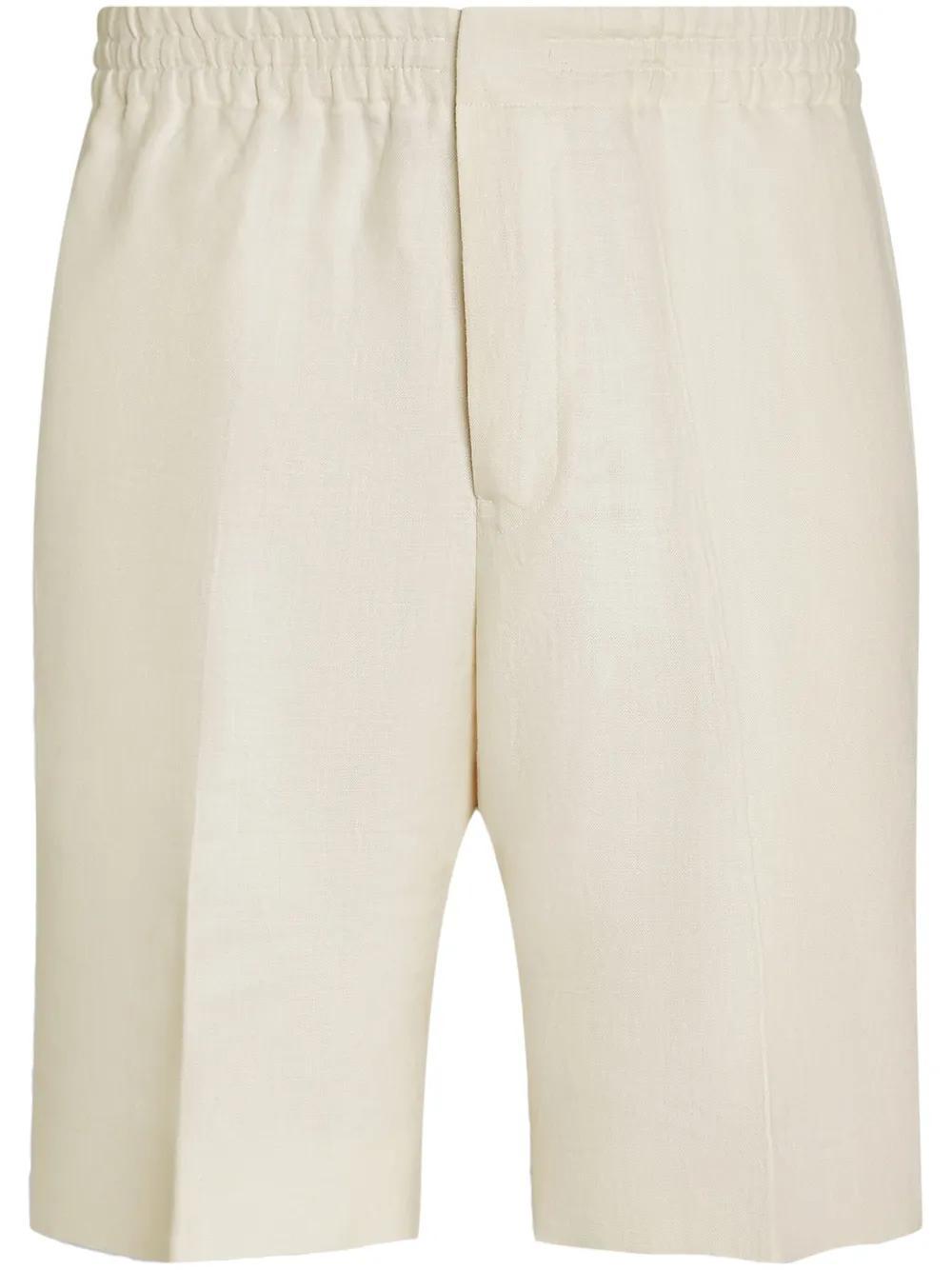 ZEGNA Linen Shorts In White Product Image