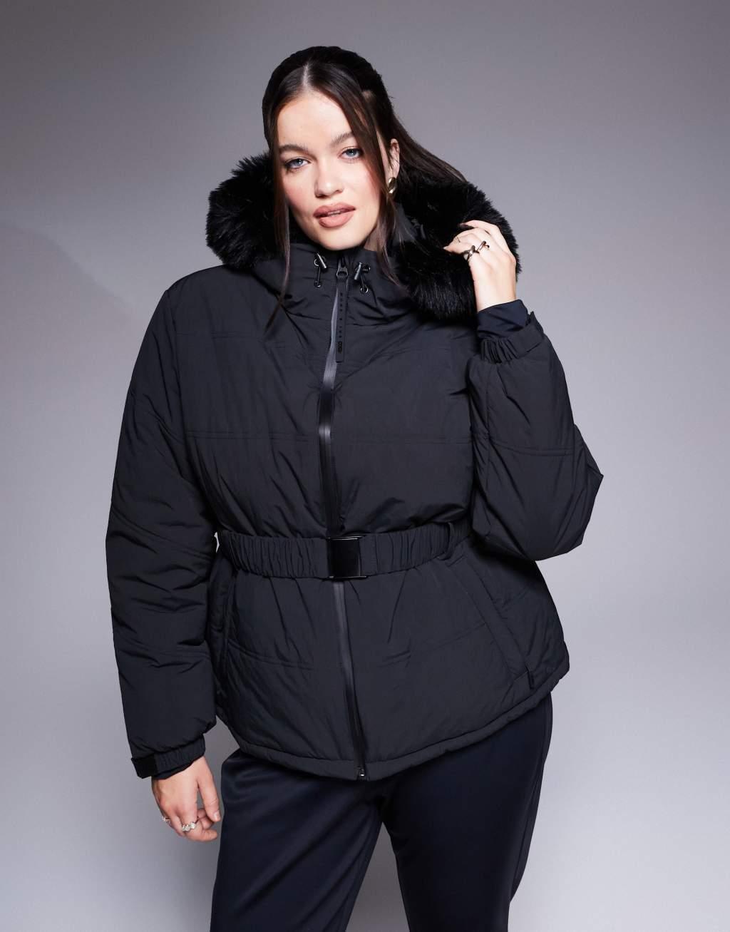 4505 Curve Ski water repellent insulated ski jacket in black  Product Image