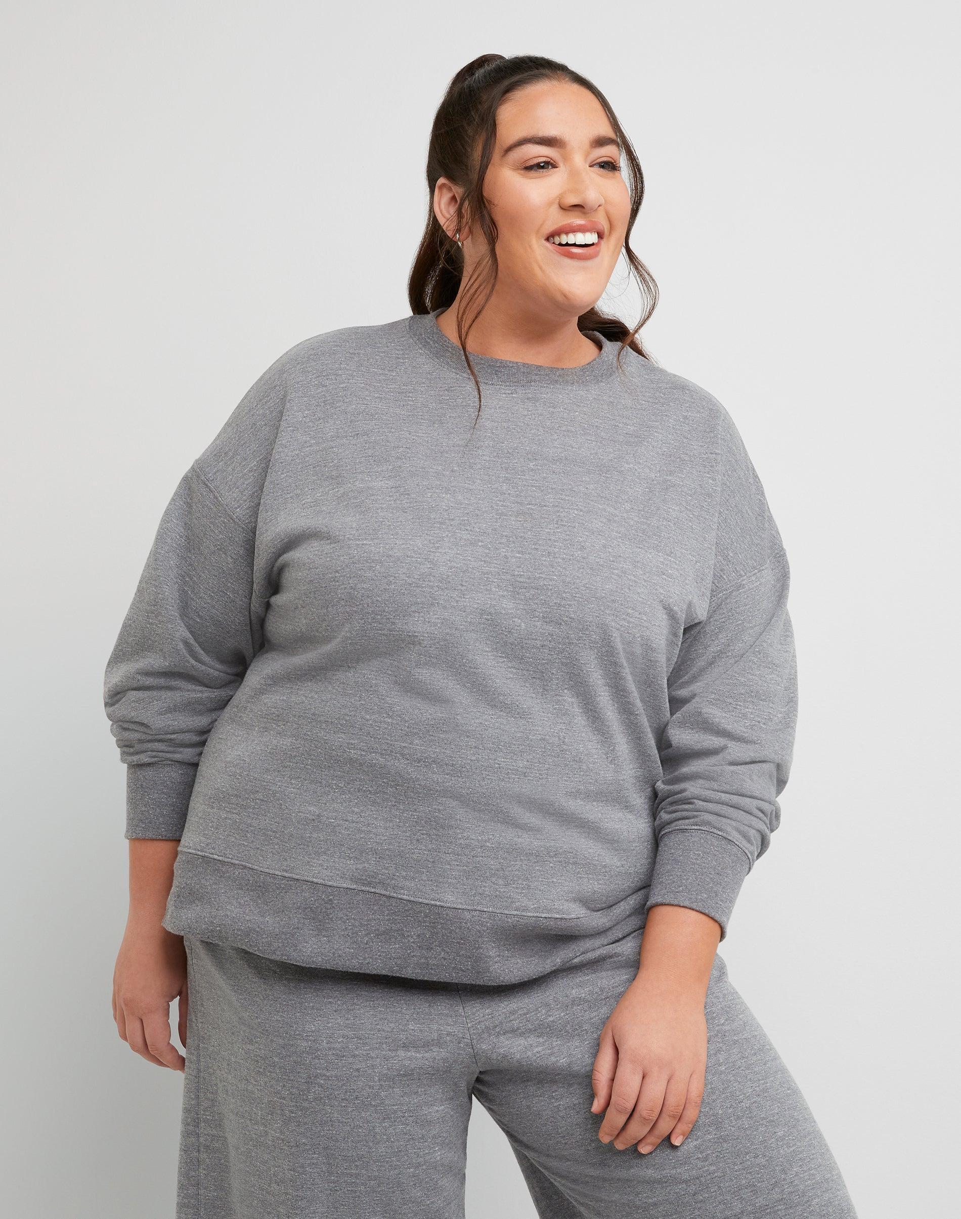 Hanes Originals Womens French Terry Sweatshirt (Plus Size) Natural 2X Product Image