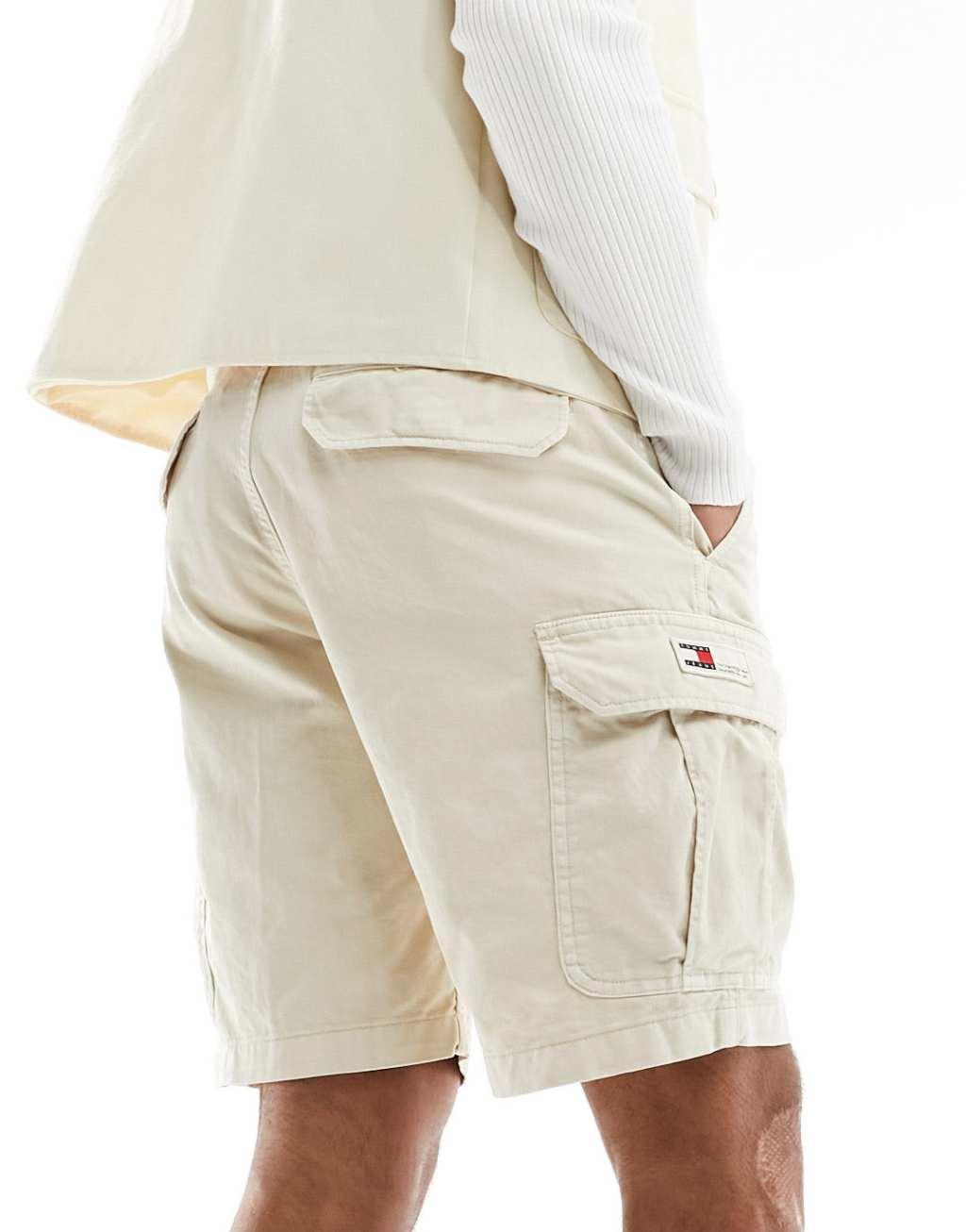 Tommy Jeans Ethan cargo shorts in off white Product Image