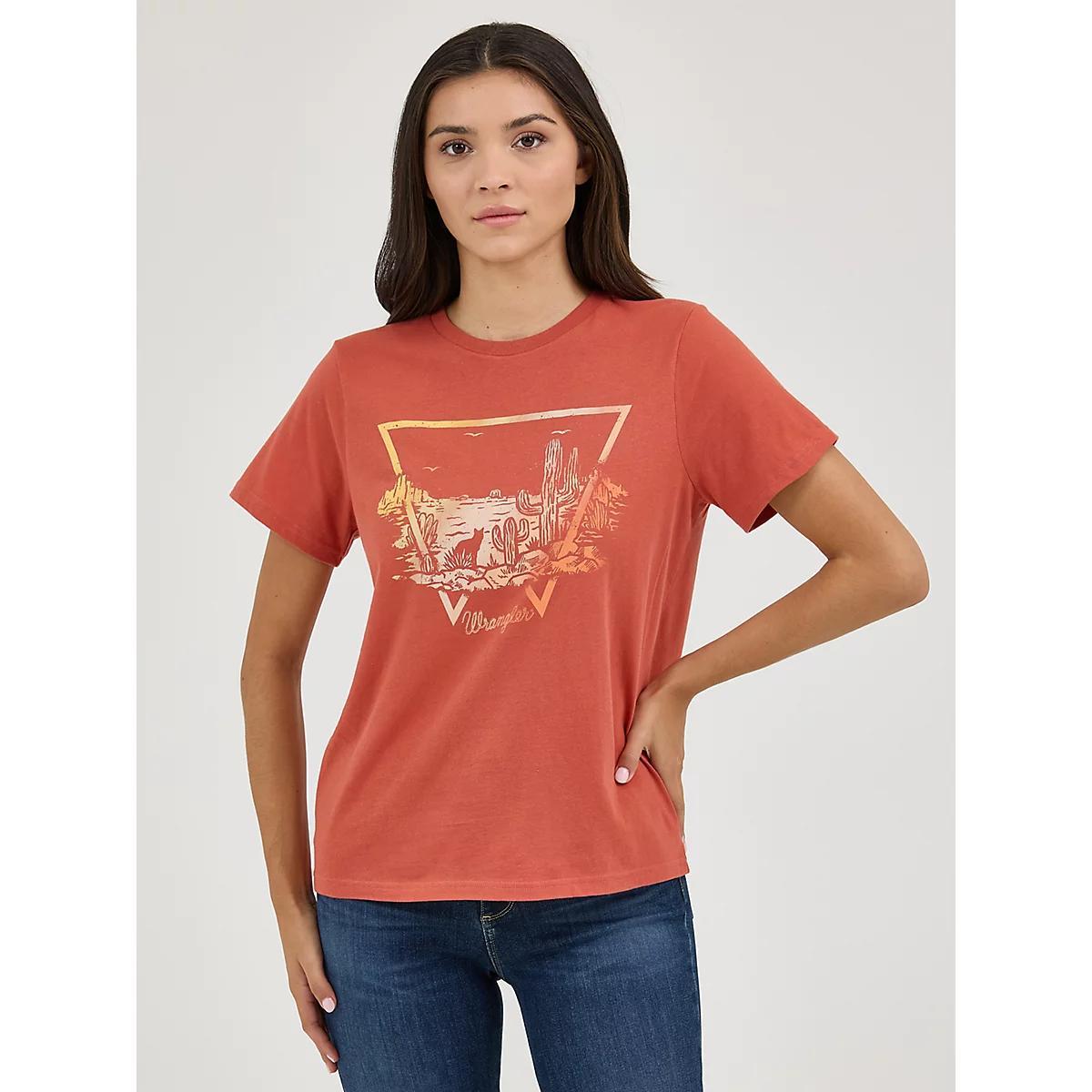 Women's Wrangler Southwestern Graphic Regular Fit Tee in Bruschetta Product Image