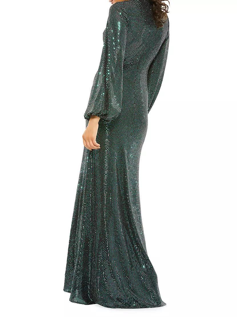 Ieena Sequined Bishop-Sleeve Gown Product Image