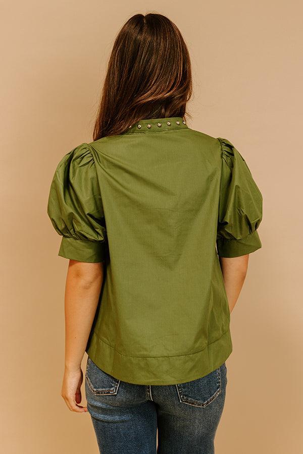 Sweet Statement Shift Top in Olive Product Image