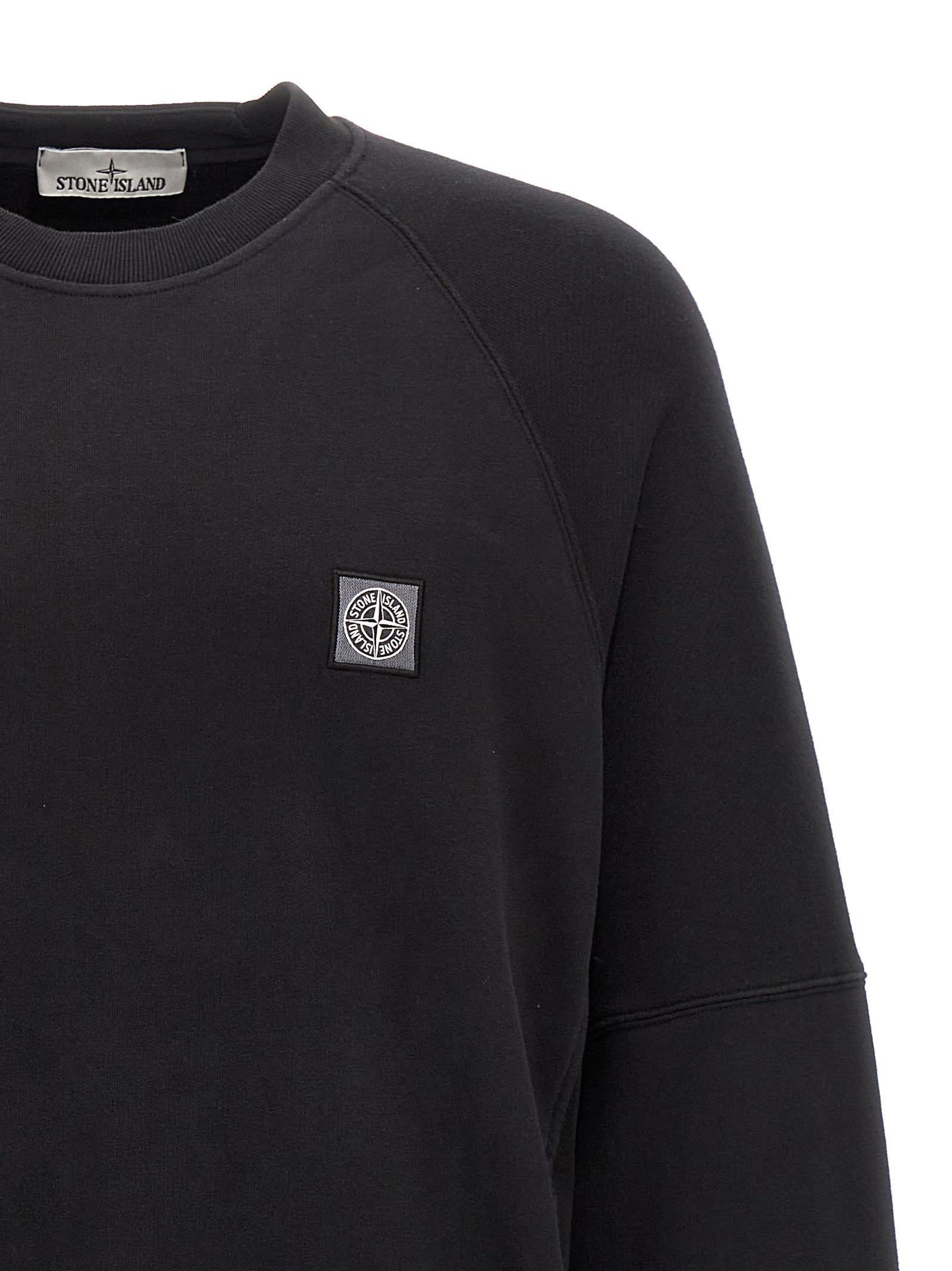 STONE ISLAND Cotton Sweatshirt In Black Product Image