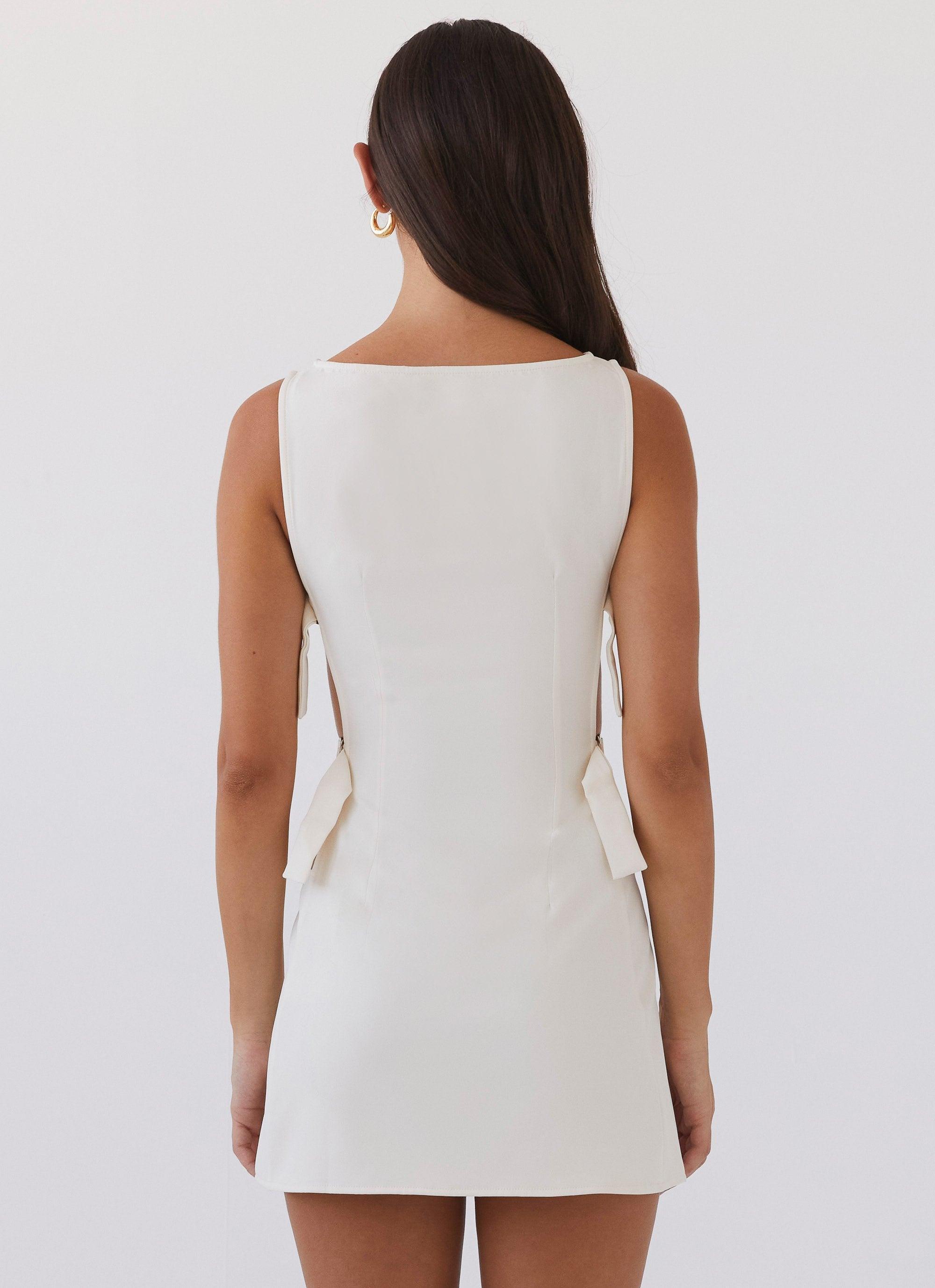 Cherish You Buckle Mini Dress - Ivory Product Image