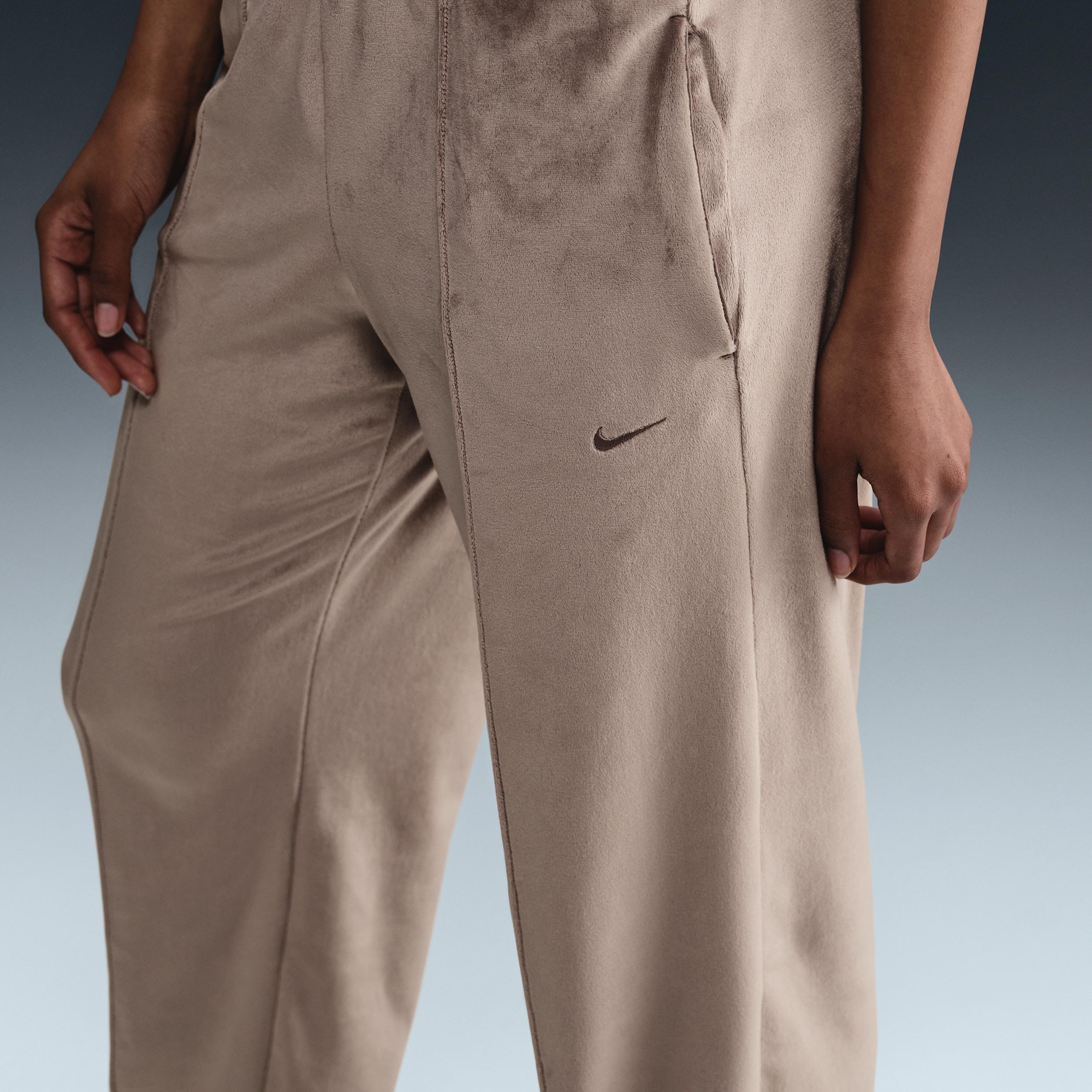 Womens Nike Sportswear Chill Knit Mid-Rise Velour Pants | HJ0922-233 Product Image