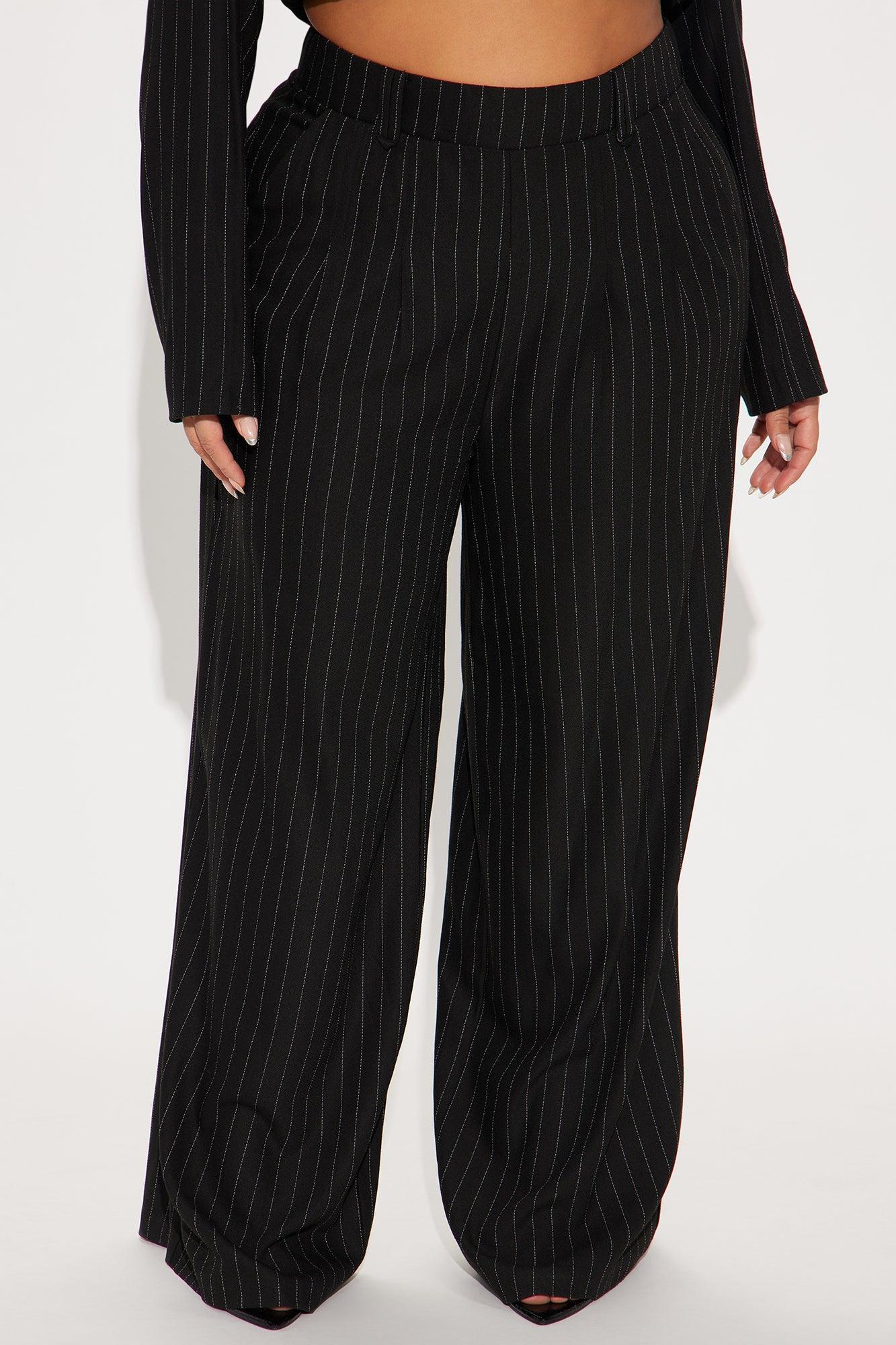 Breakeven Pinstripe Trouser - Black Product Image