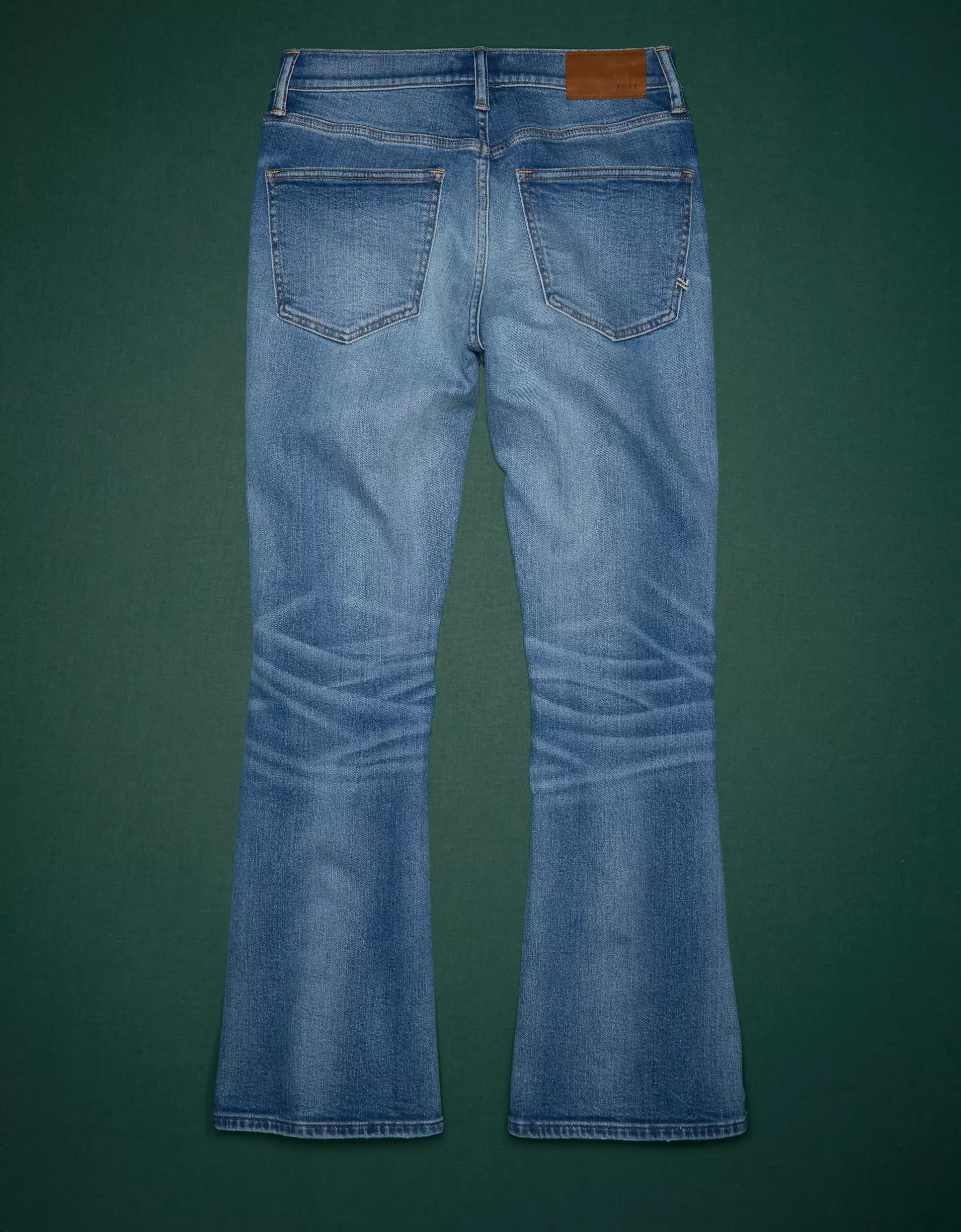 AE77 Premium High-Waisted Crop Flare Jean Product Image