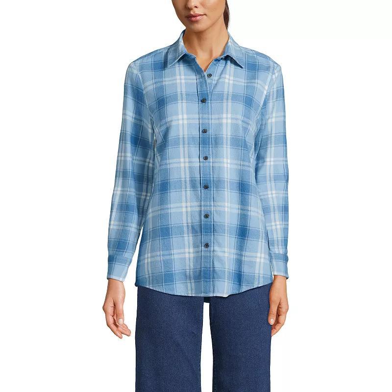 Womens Lands End Flannel Boyfriend Shirt Product Image