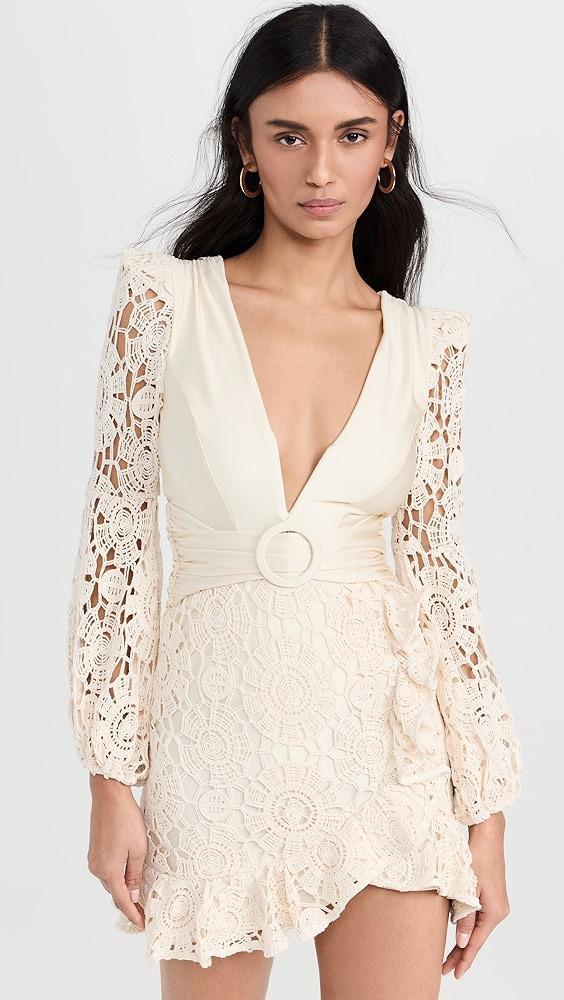 PatBO Crochet Plunge Mini Dress | Shopbop Product Image