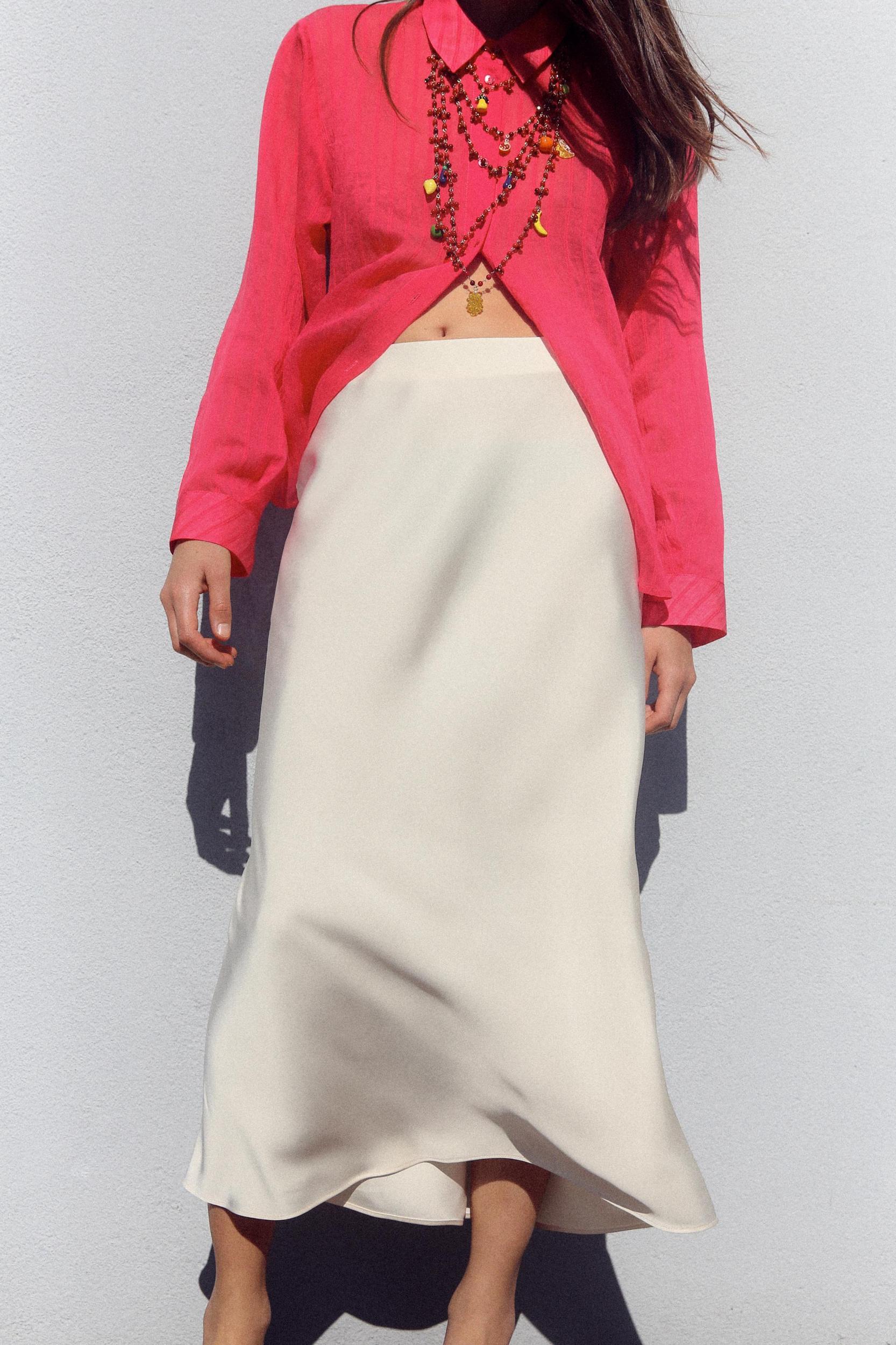 SATIN MIDI SKIRT Product Image