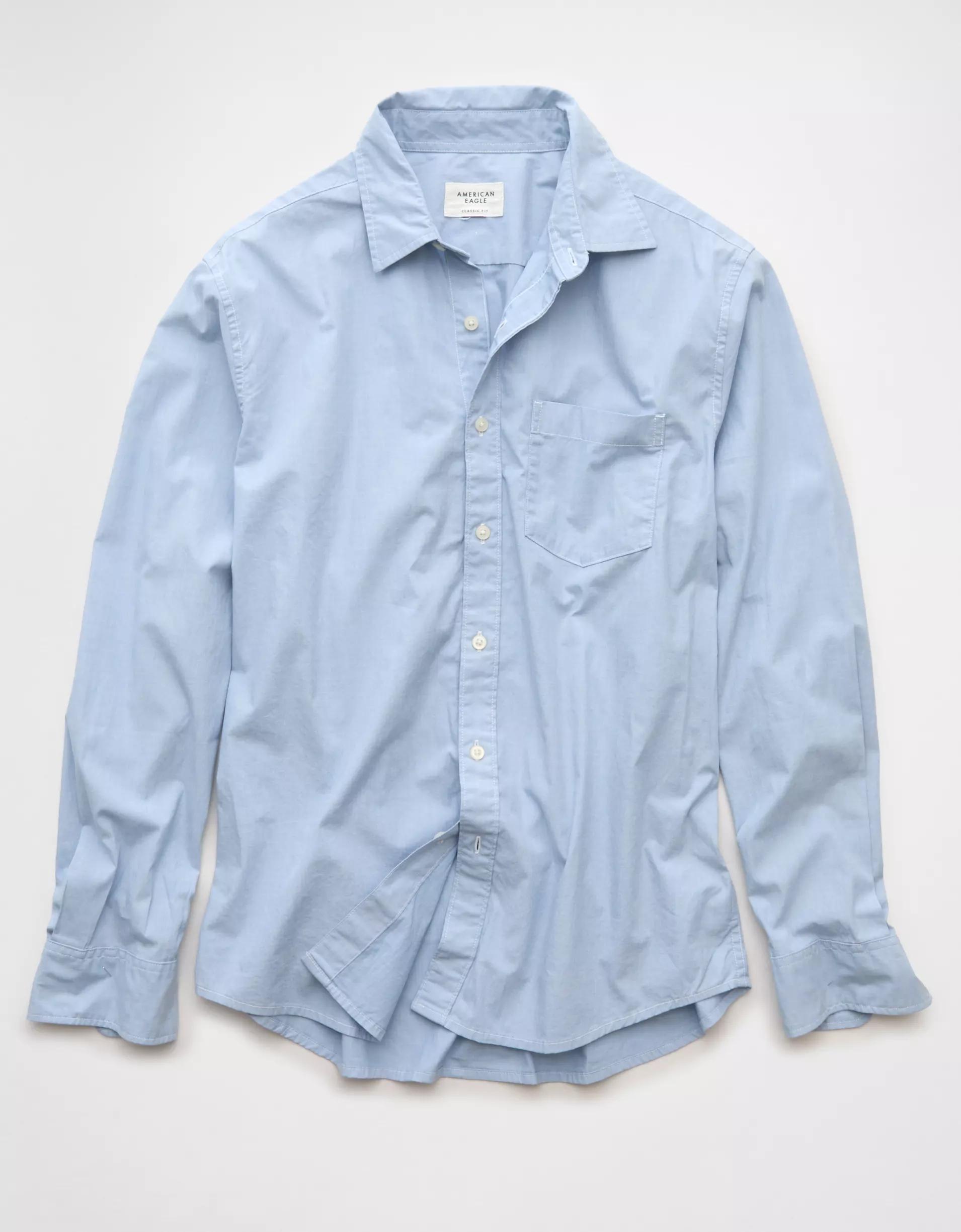 AE Everyday Relaxed Fit Poplin Button-Up Shirt Product Image