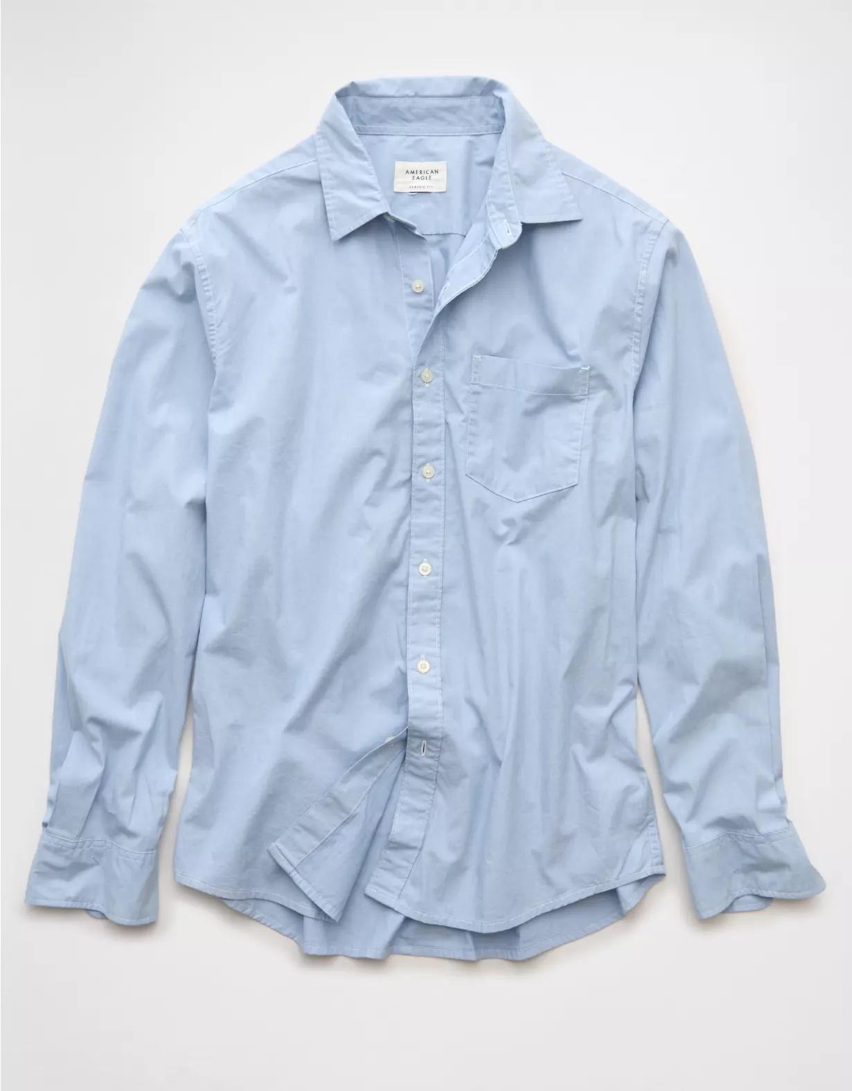 AE Everyday Relaxed Fit Poplin Button-Up Shirt Product Image