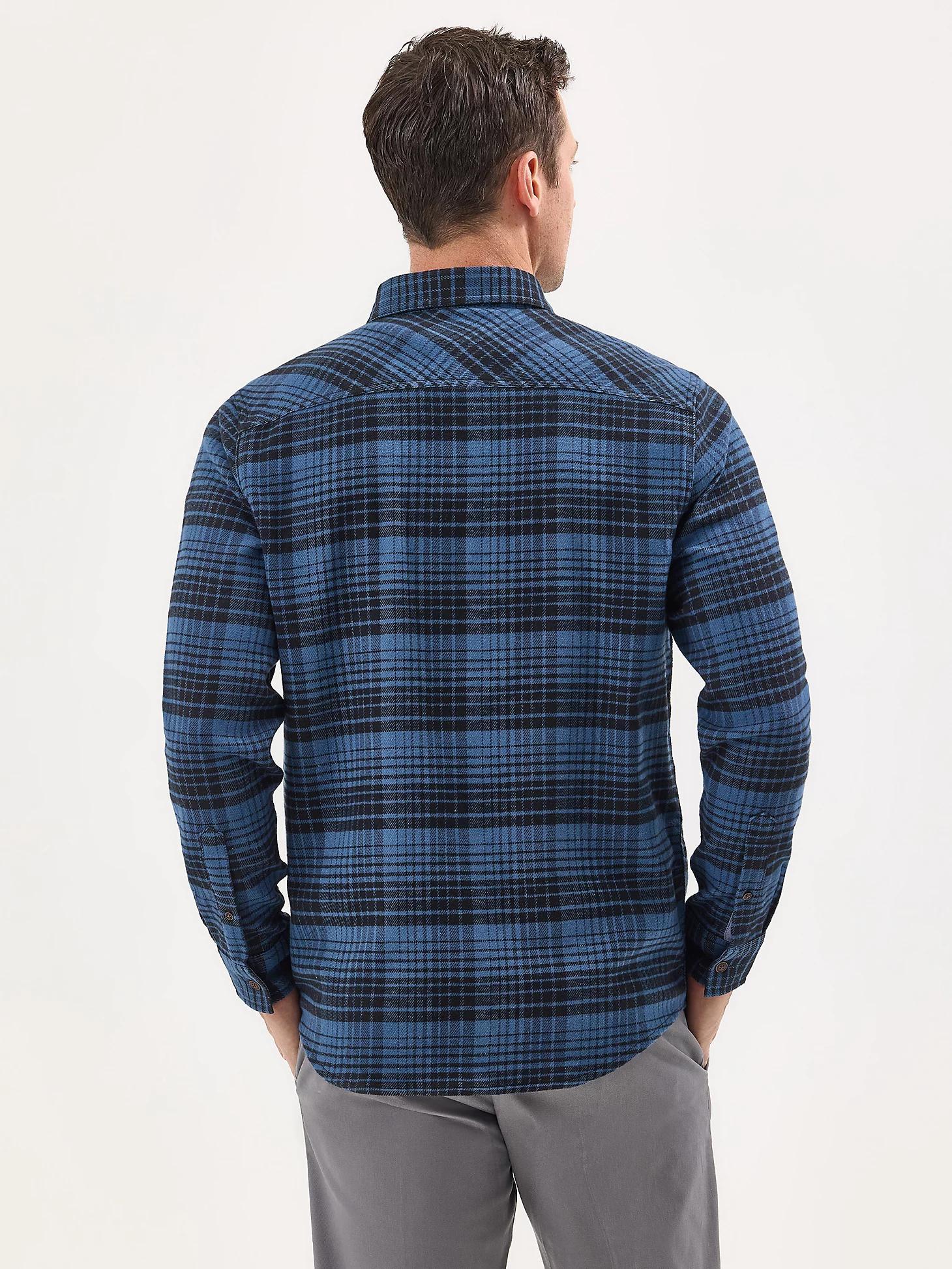 Men's Stretch Flannel Western Plaid Shirt | Men's Tops & Tees | Lee® Product Image