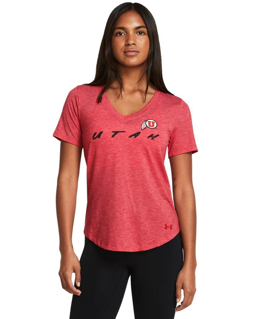 Women's UA Breezy Jersey Collegiate V-Neck T-Shirt Product Image