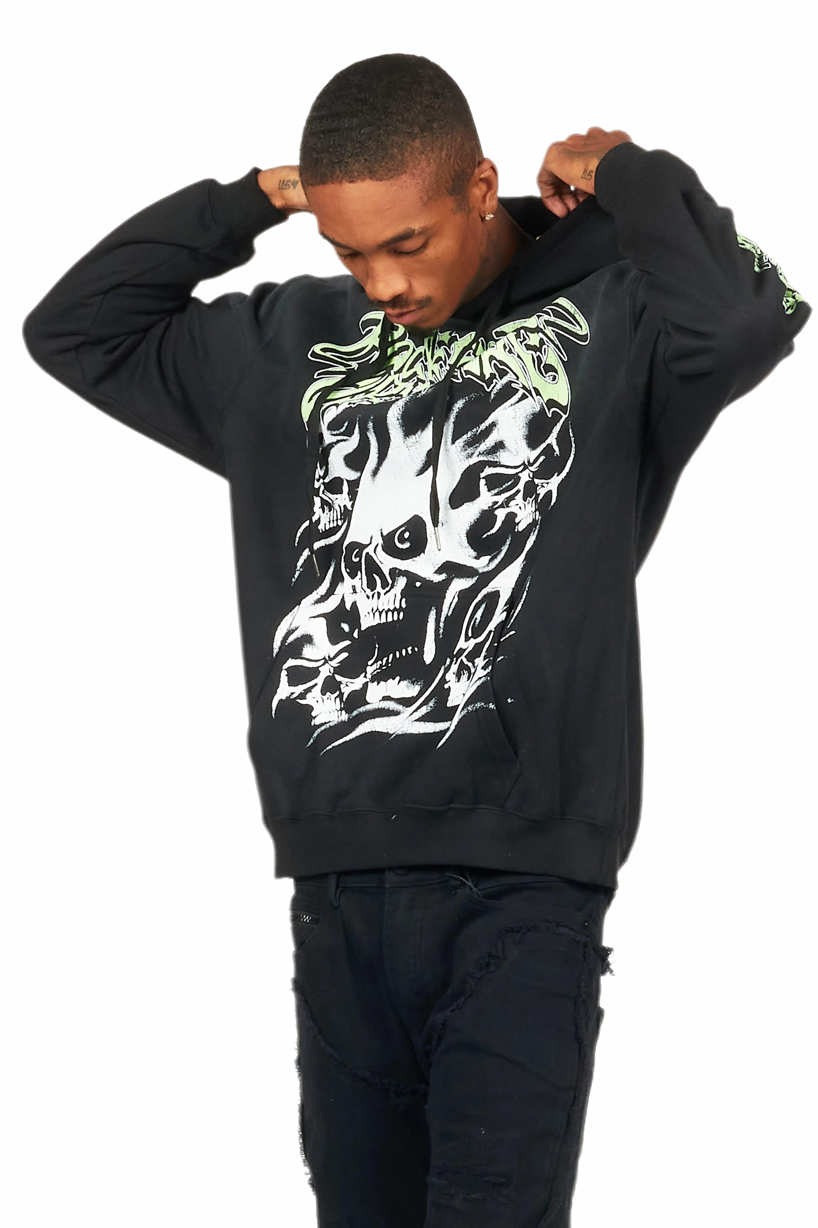 Schtupp Black Graphic Hoodie Male Product Image