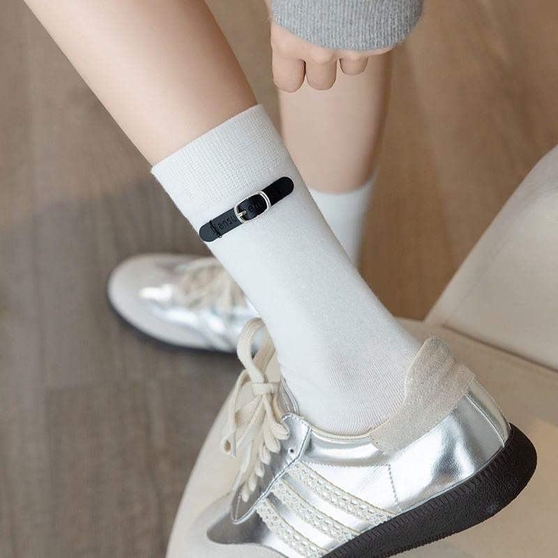 Plain Buckled Socks Product Image