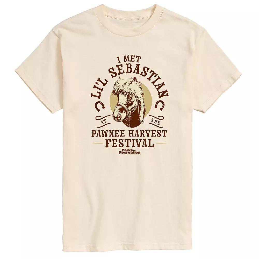 Men's Parks And Recs Lil Sebastian Graphic Tee, Size: XL, Ivory Product Image