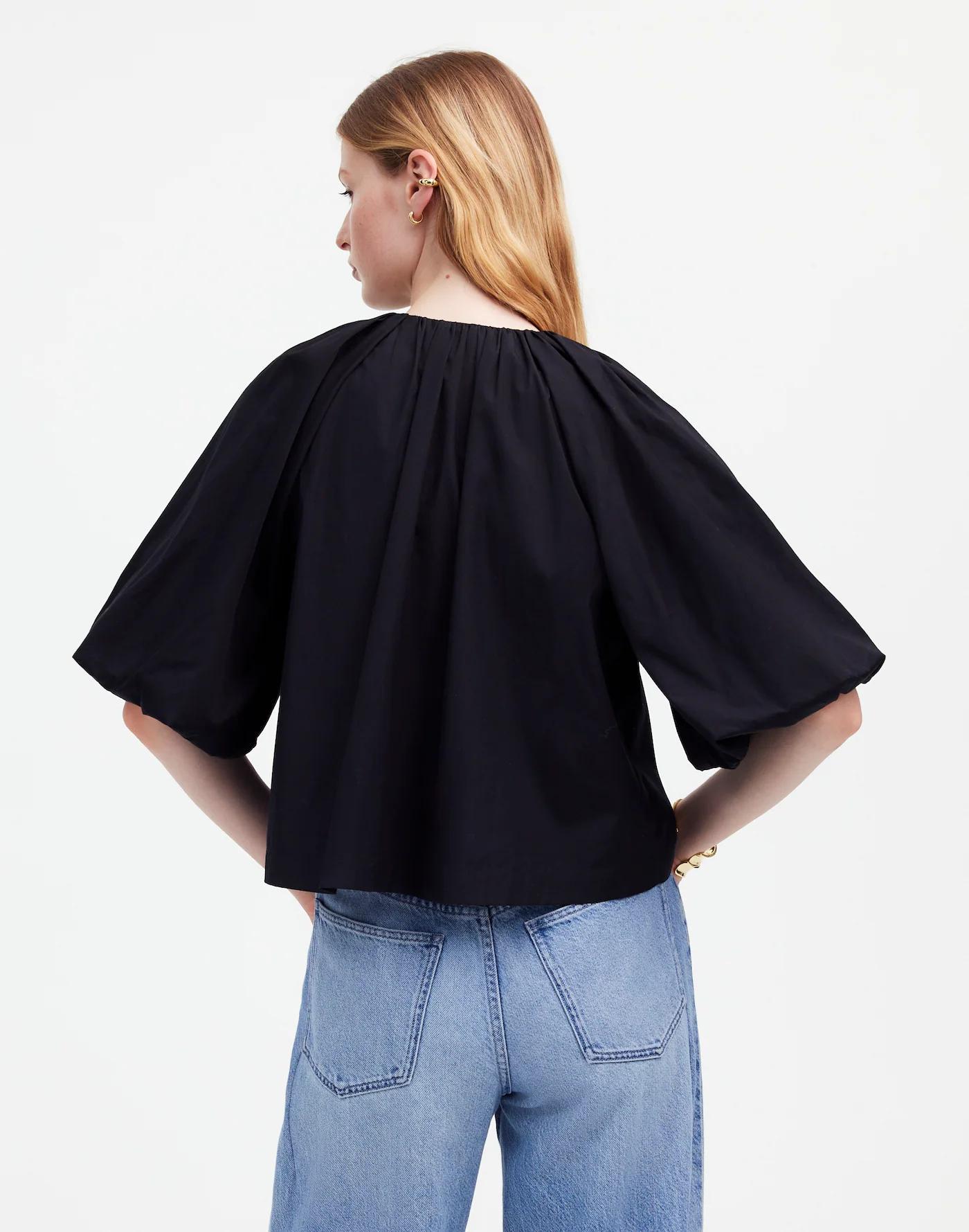 Bubble-Sleeve Top in Poplin Product Image