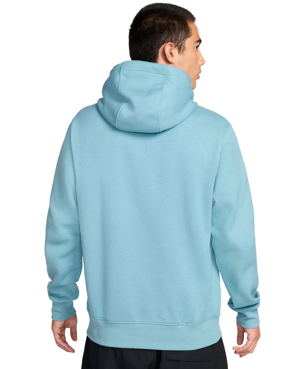 NIKE Men's Club Fleece Logo Hoodie In Dnmtrq,whi Product Image