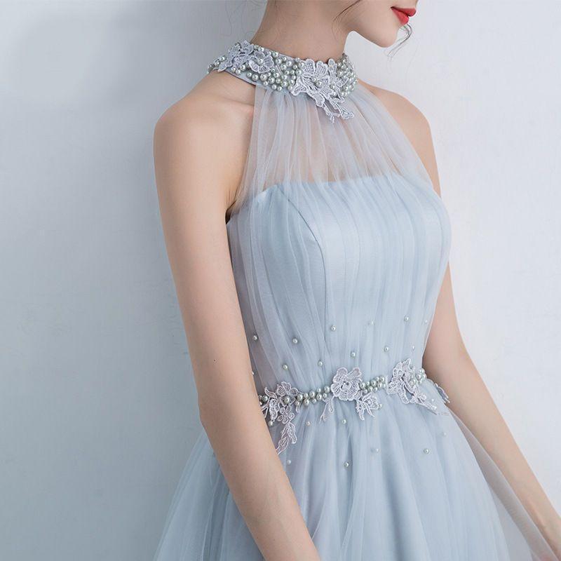 Embellished Halter Cocktail Dress Product Image